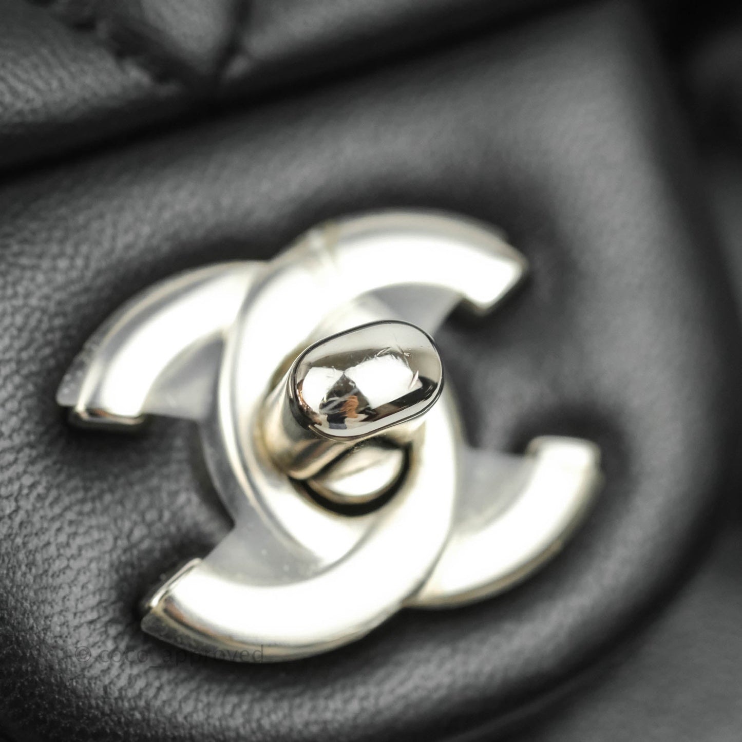 Chanel Quilted Mini Rectangular Black Lambskin Silver Hardware