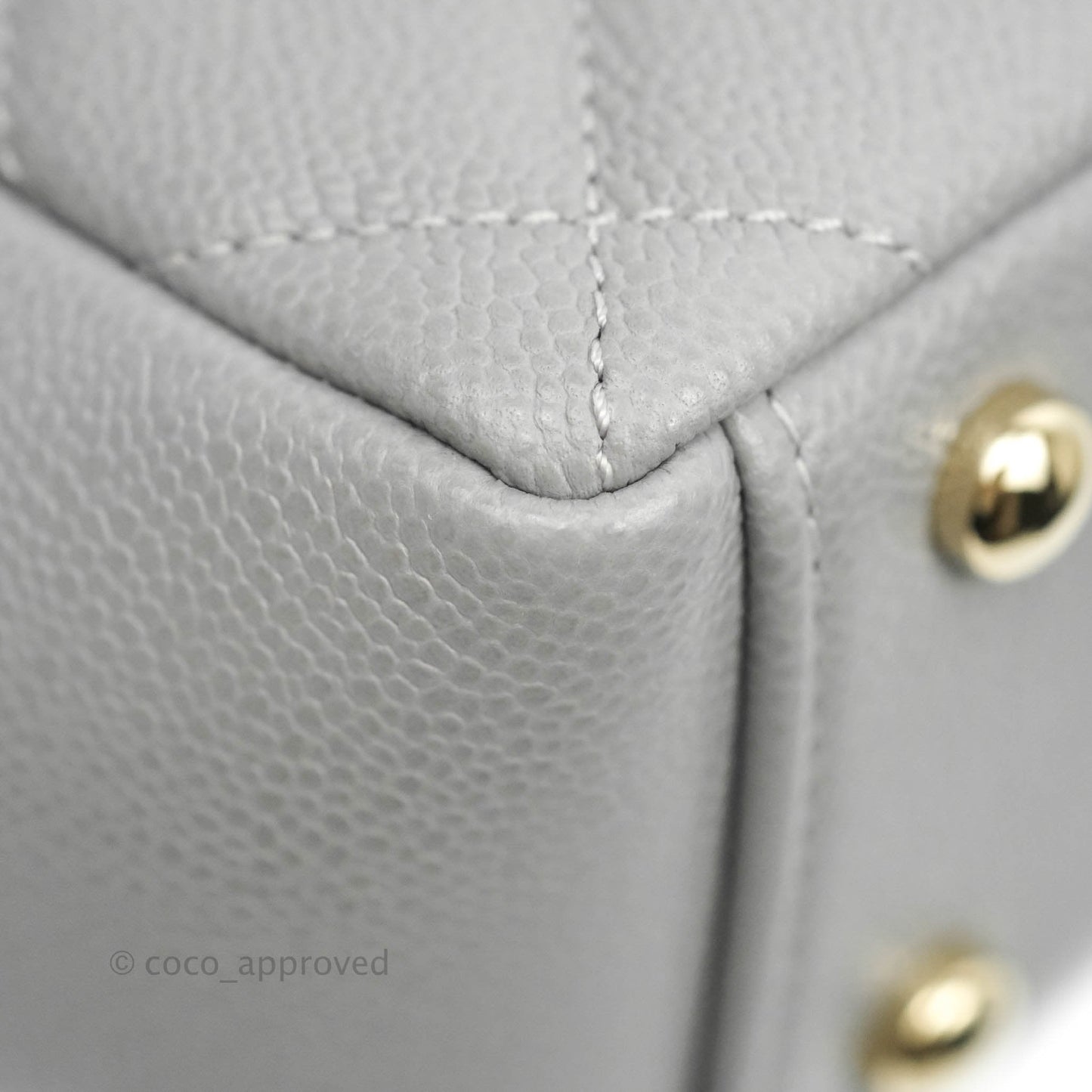 Chanel Quilted Small Business Affinity Flap Grey Caviar Gold Hardware