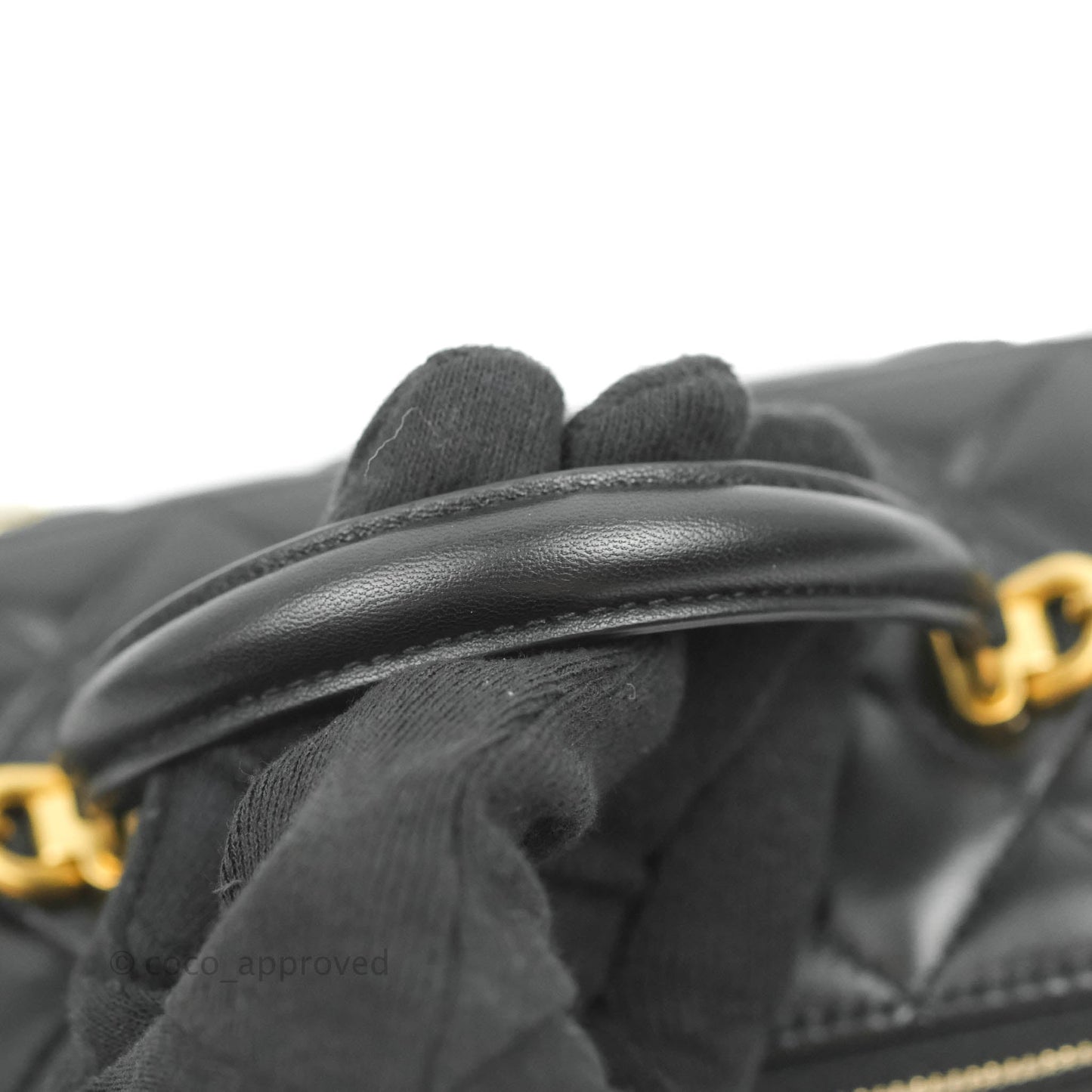 Chanel Classic Vanity Rectangular Top Handle With Chain Black Lambskin Gold Hardware