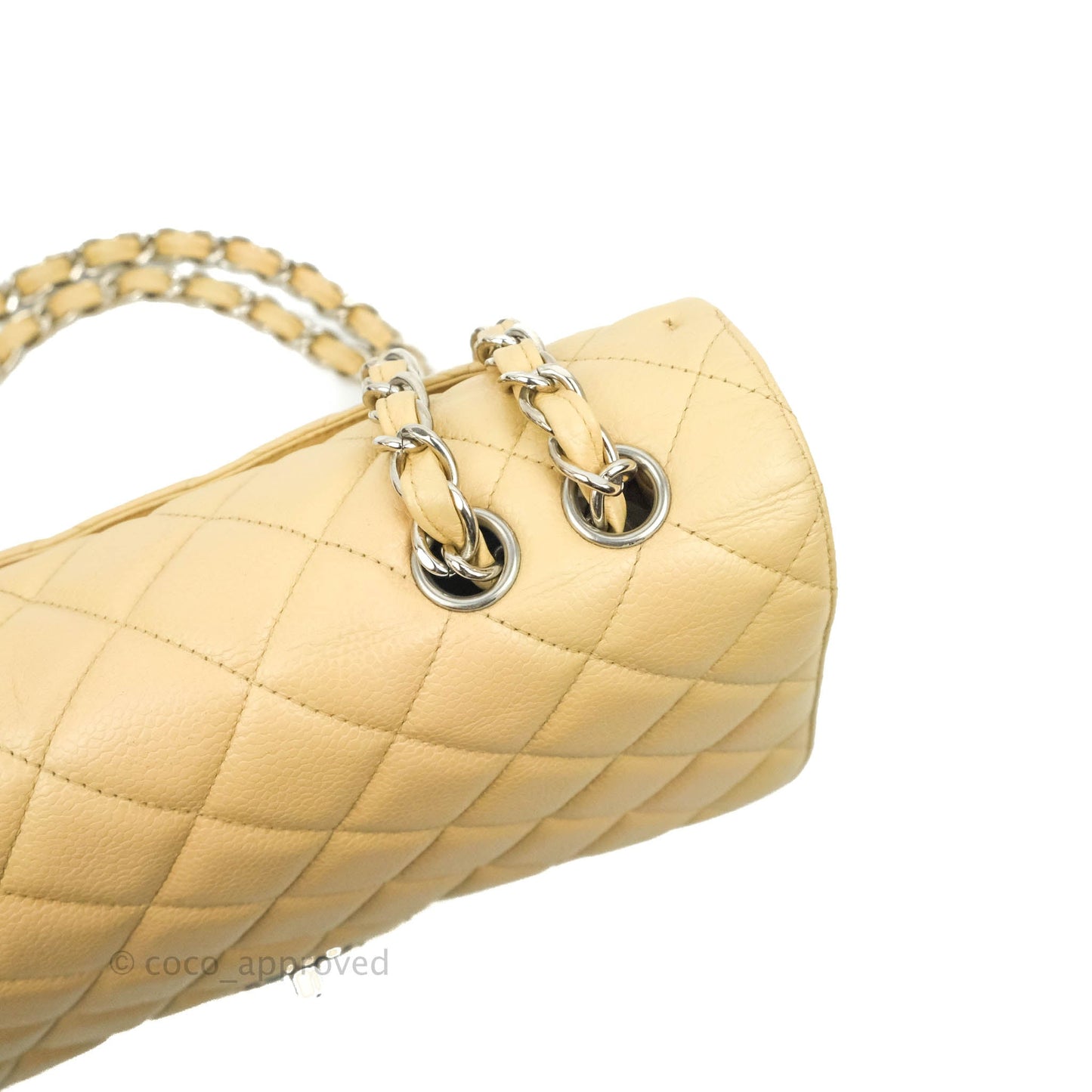 Chanel Jumbo Single Flap Beige Caviar Silver Hardware