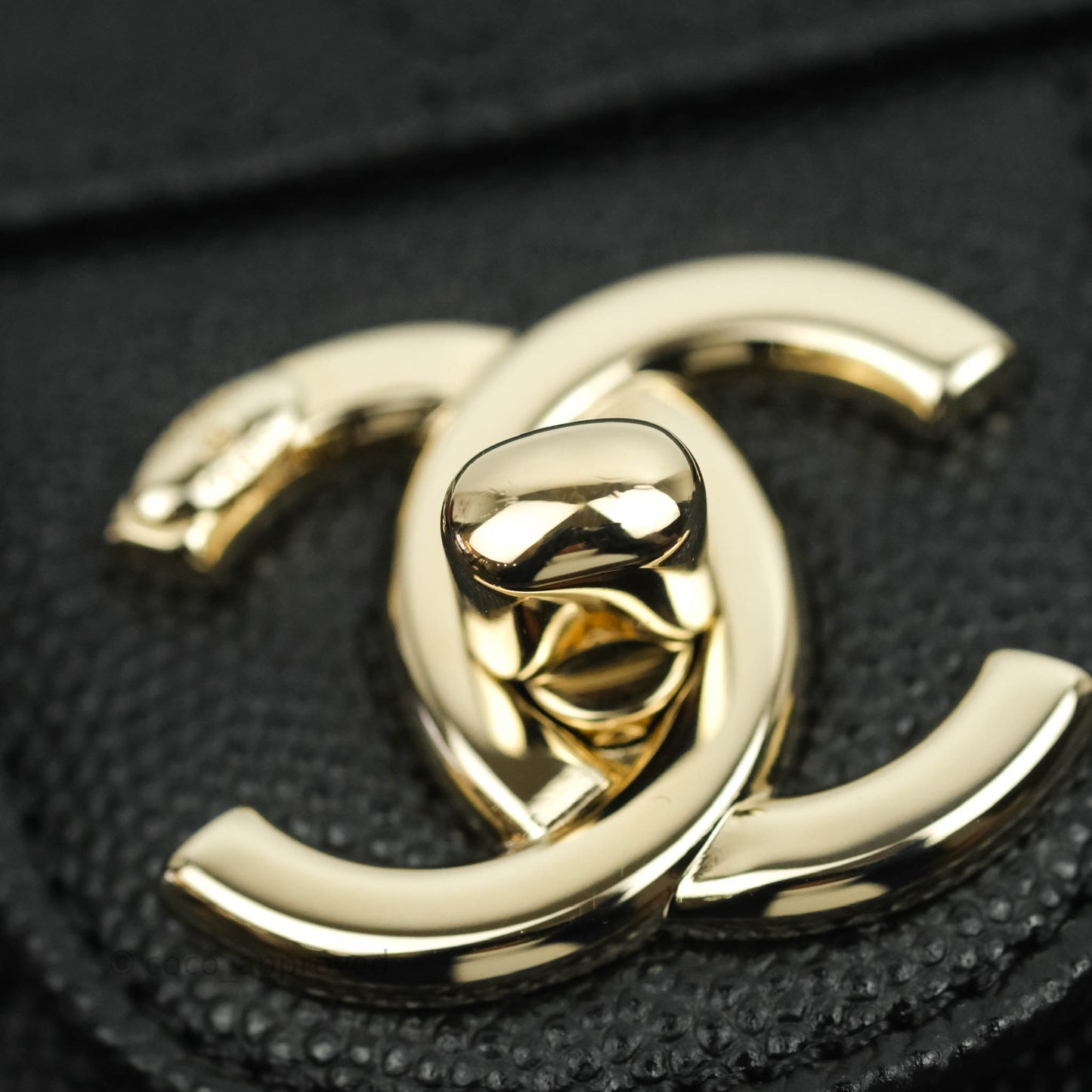 Chanel Quilted Like The Wallet Medium Flap Black Caviar Gold Hardware 22C
