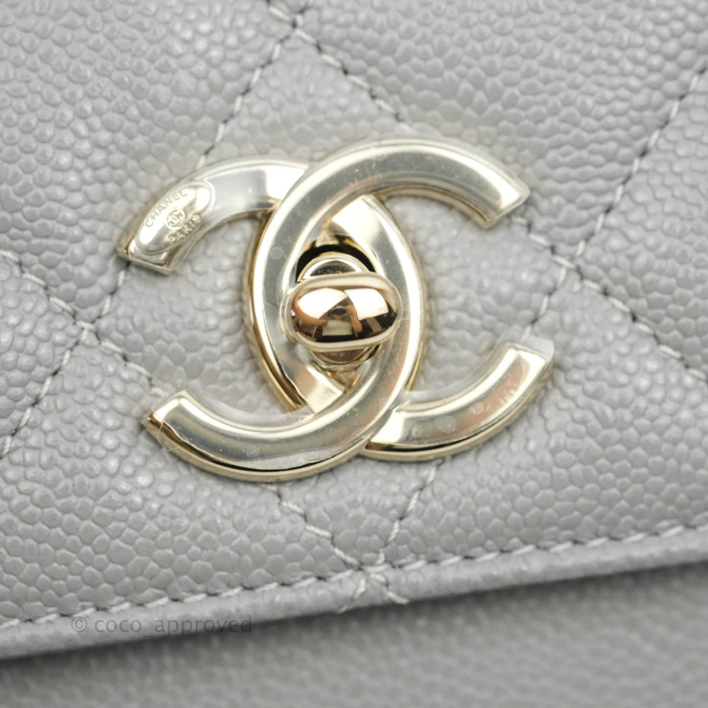 Chanel Quilted Small Business Affinity Flap Grey Caviar Gold Hardware