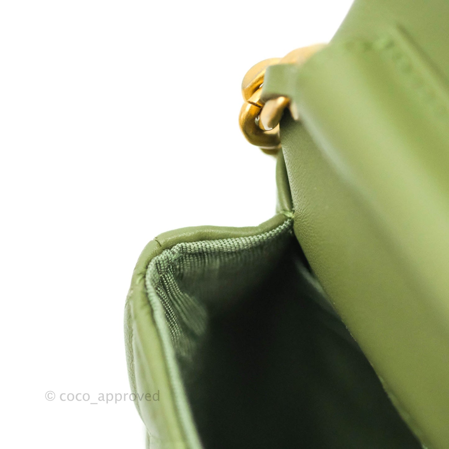 Chanel Clutch with Chain Olive Calfskin Aged Gold Hardware