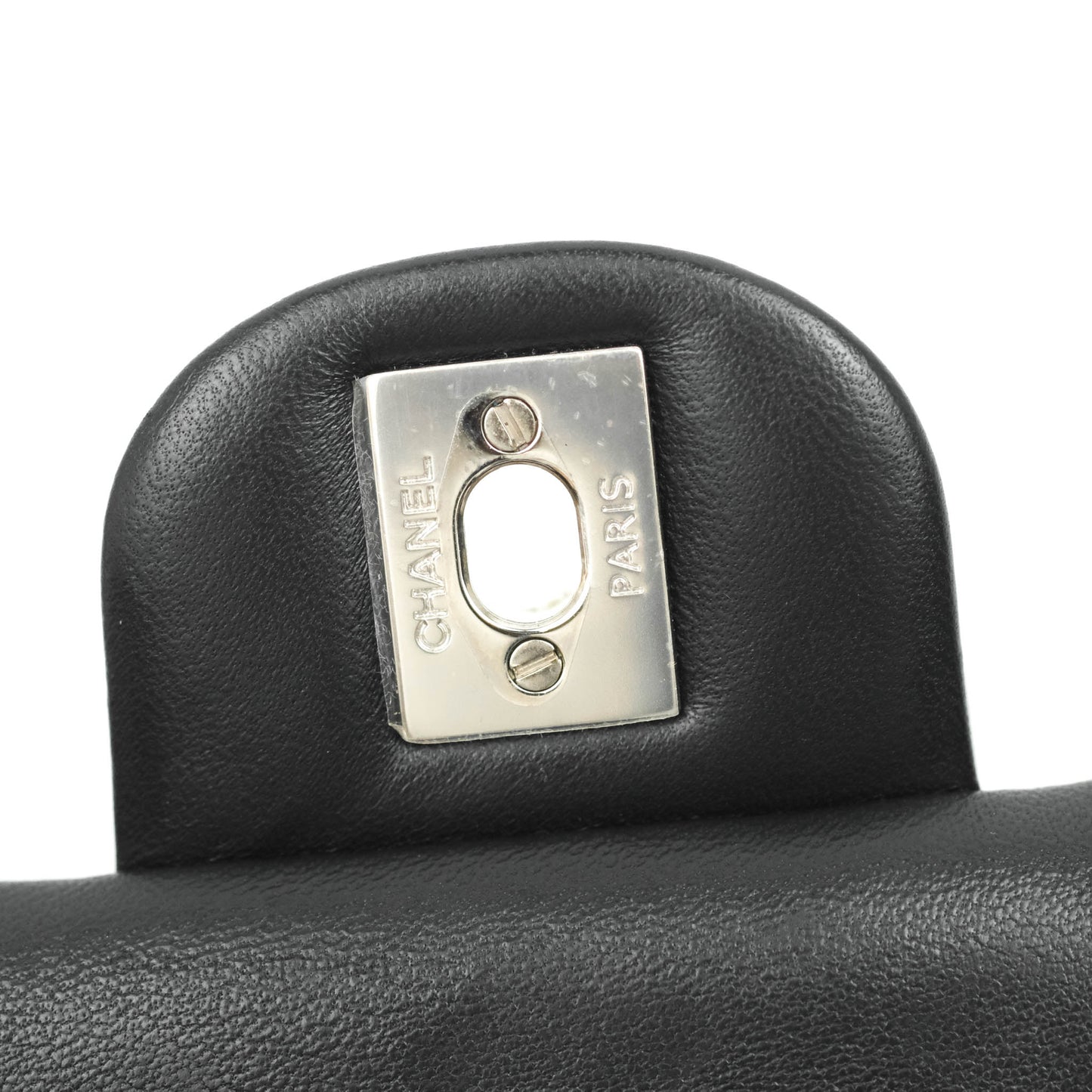 Chanel Quilted Mini Rectangular Black Lambskin Silver Hardware