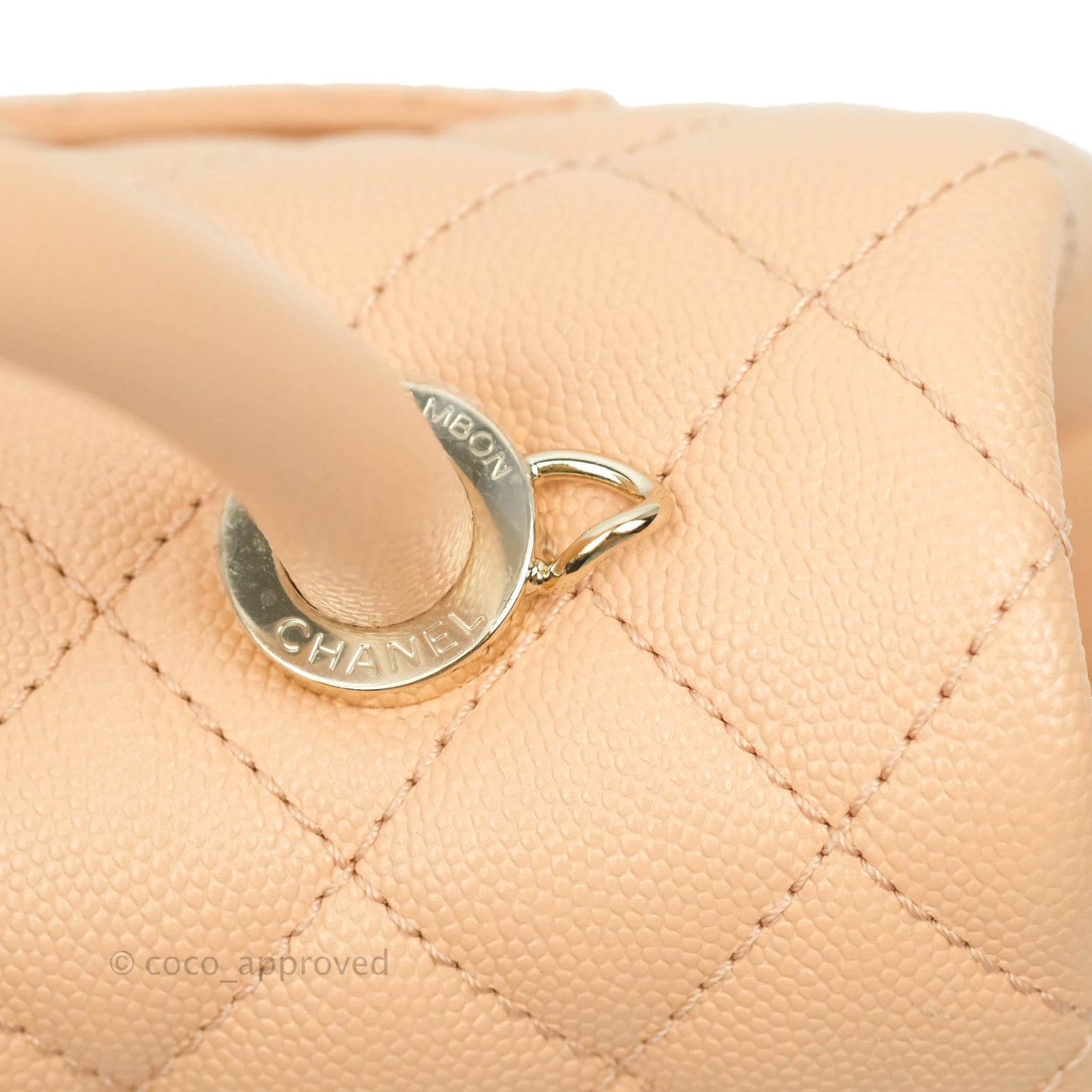Chanel Mini Coco Handle Light Beige Pink Caviar Gold Hardware