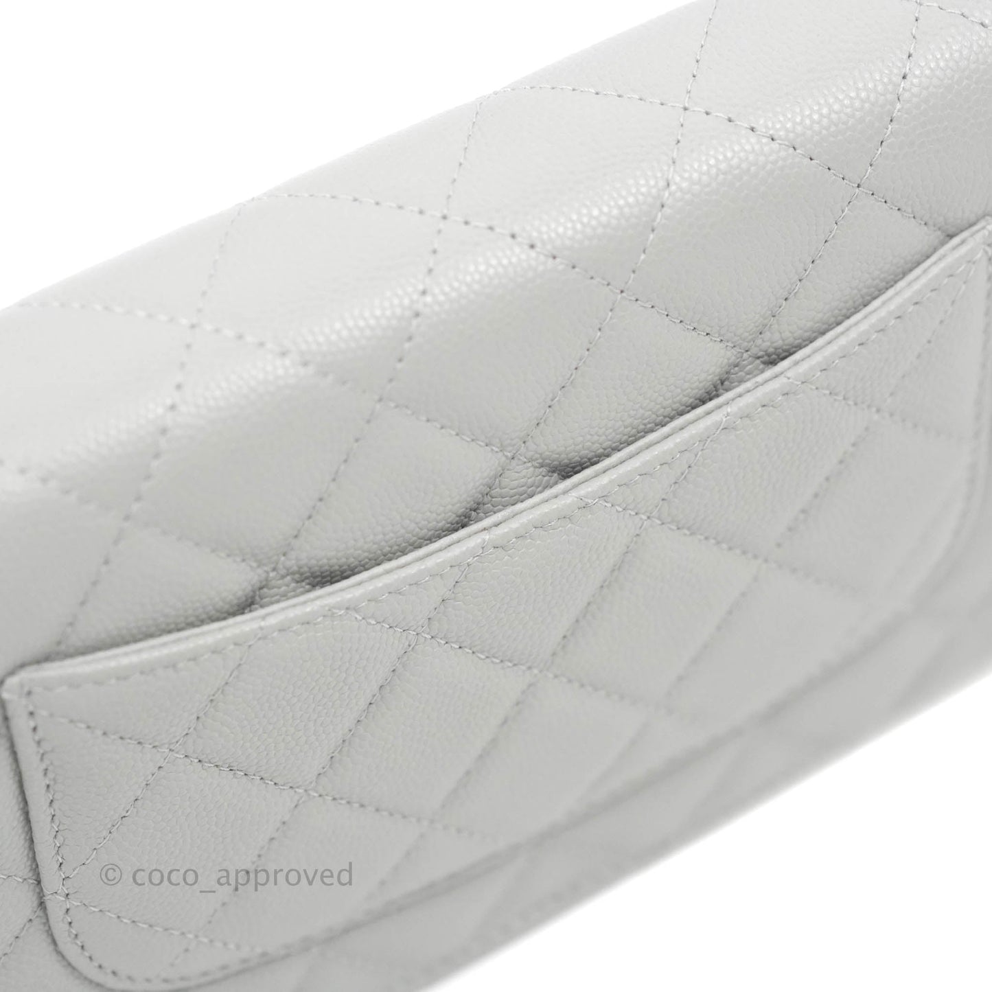 Chanel Quilted Wallet on Chain WOC Grey Caviar Gold Hardware 21A