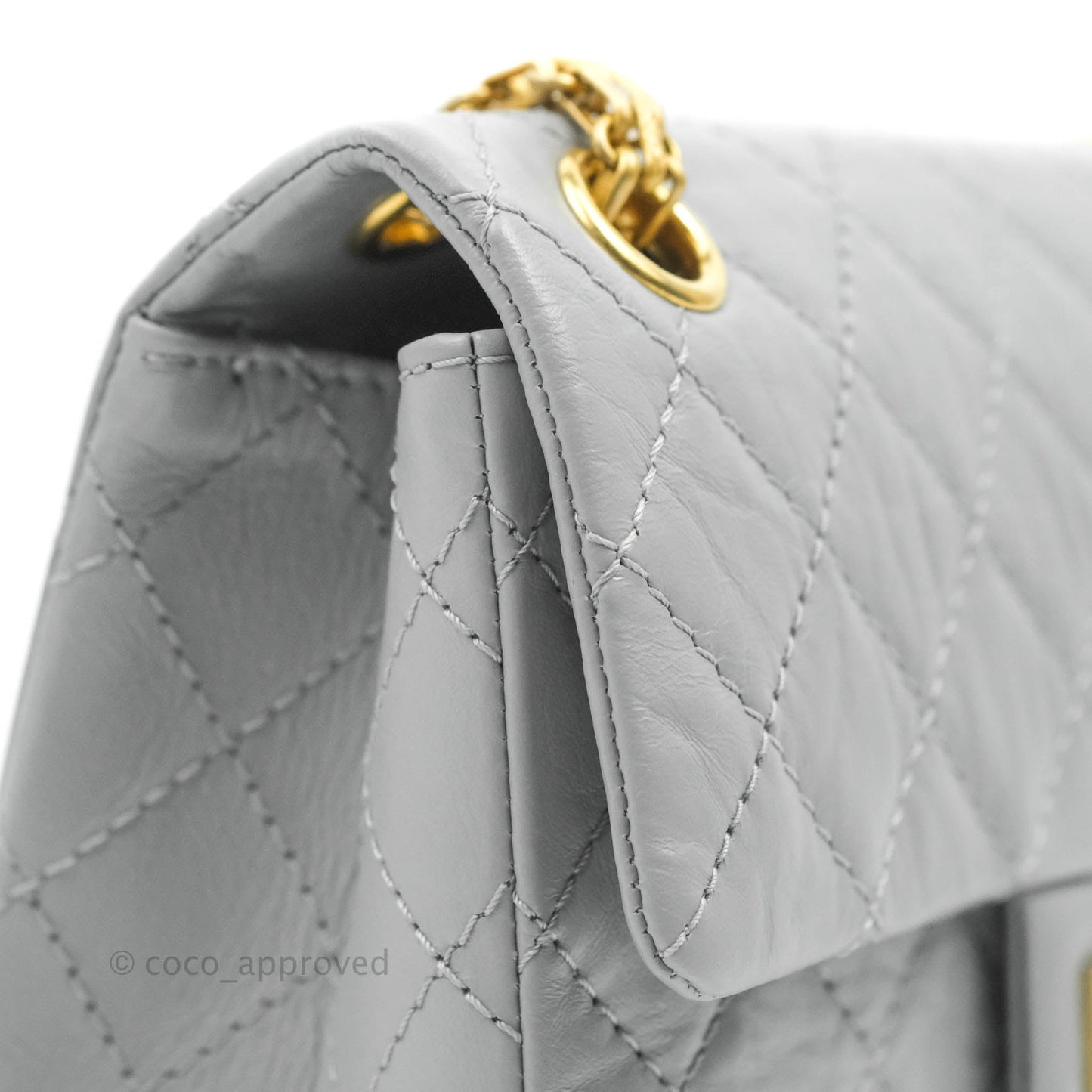 Chanel Mini Reissue 224 Grey Aged Calfskin Aged Gold Hardware