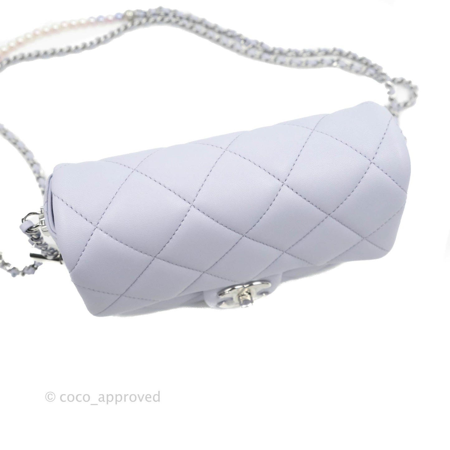 Chanel Quilted My Perfect Mini With Pearl Lilac Lambskin Silver Hardware