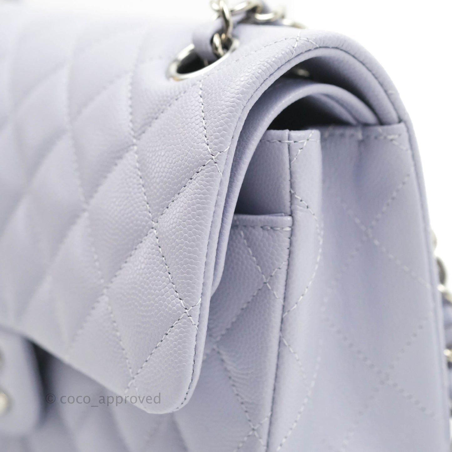 Chanel Classic Small S/M Flap Lilac Caviar Silver Hardware 21K