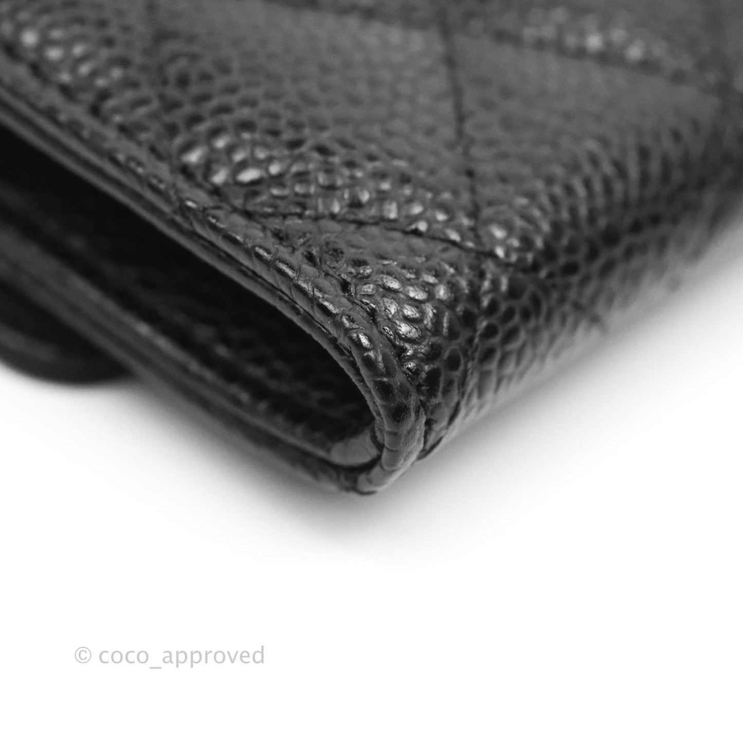 Chanel Classic Quilted Flap Card Holder Black Caviar Gold Hardware