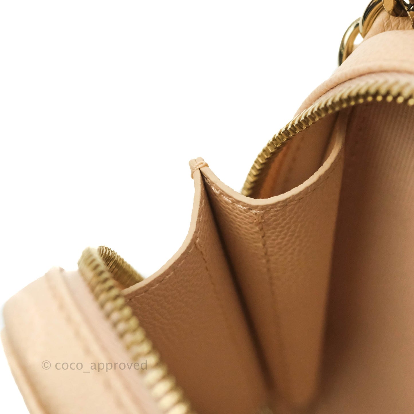 Chanel Quilted Small Like The Wallet Flap Light Beige Caviar Light Gold Hardware 22C