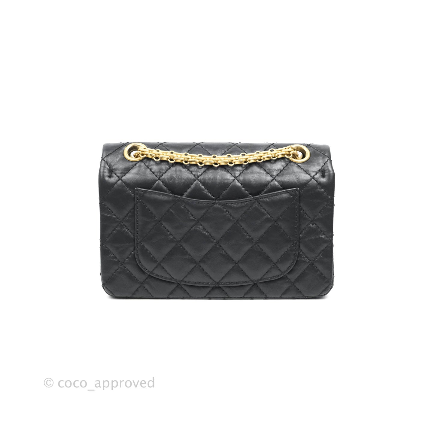 Chanel Mini Reissue 224 Navy Aged Calfskin Aged Gold Hardware