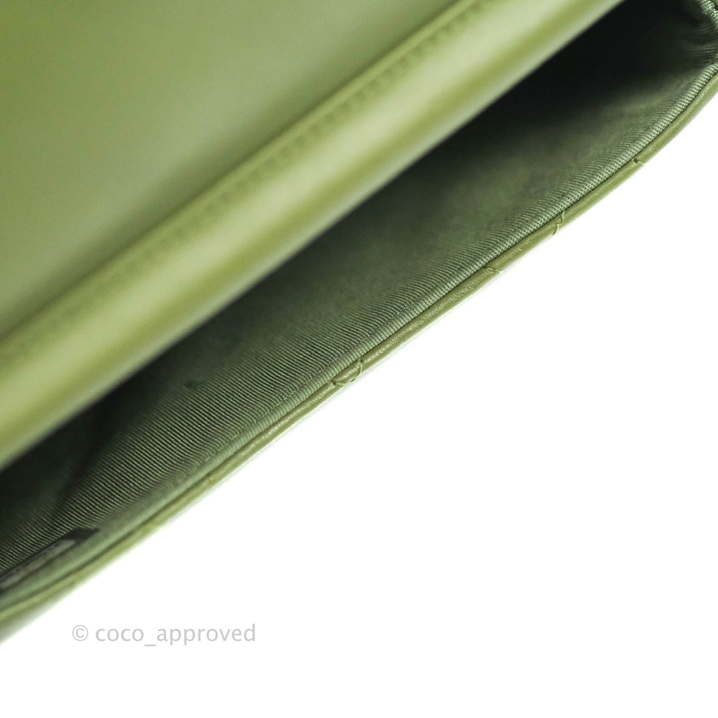 Chanel Clutch with Chain Olive Calfskin Aged Gold Hardware