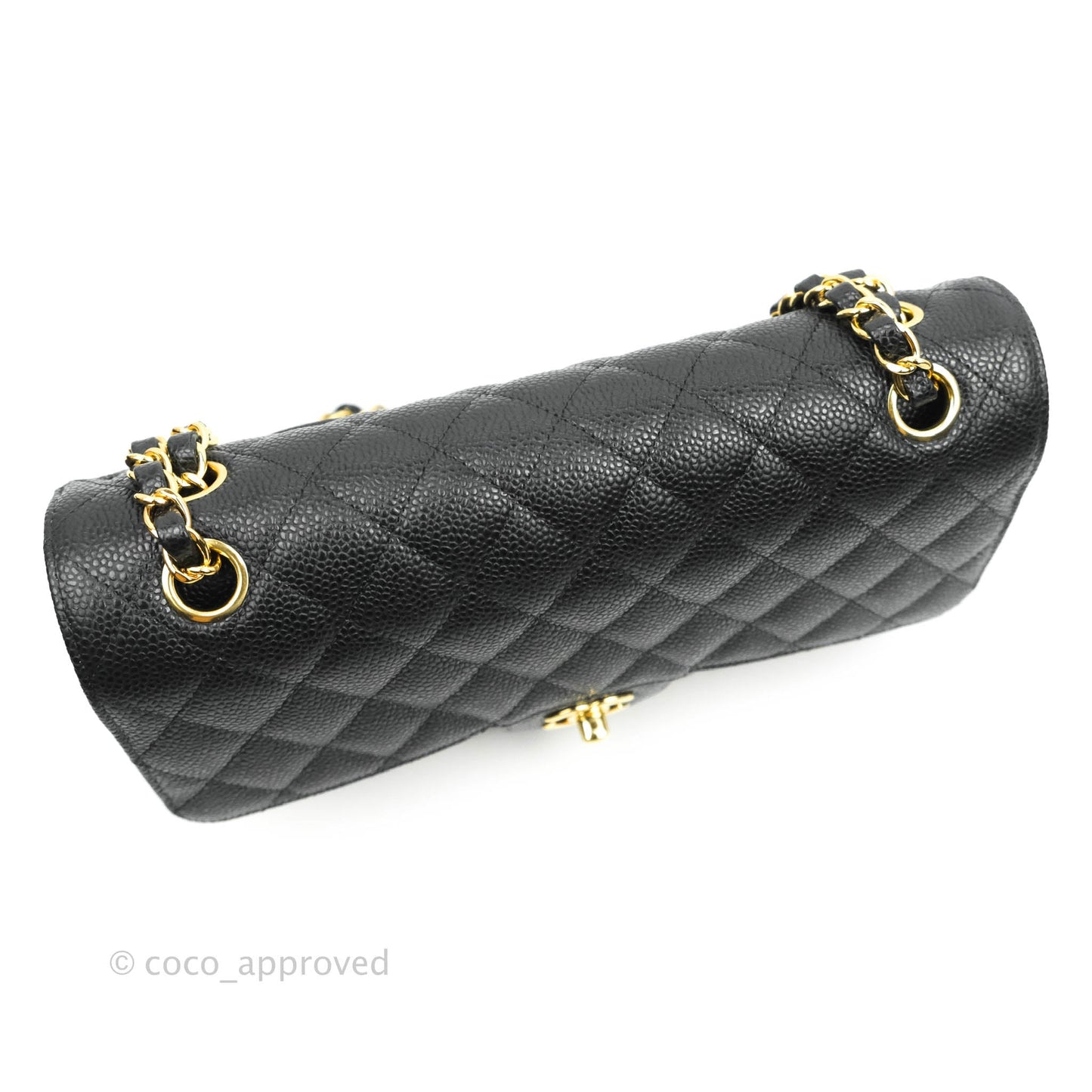 Chanel Medium M/L Quilted Classic Flap Black Caviar Gold Hardware