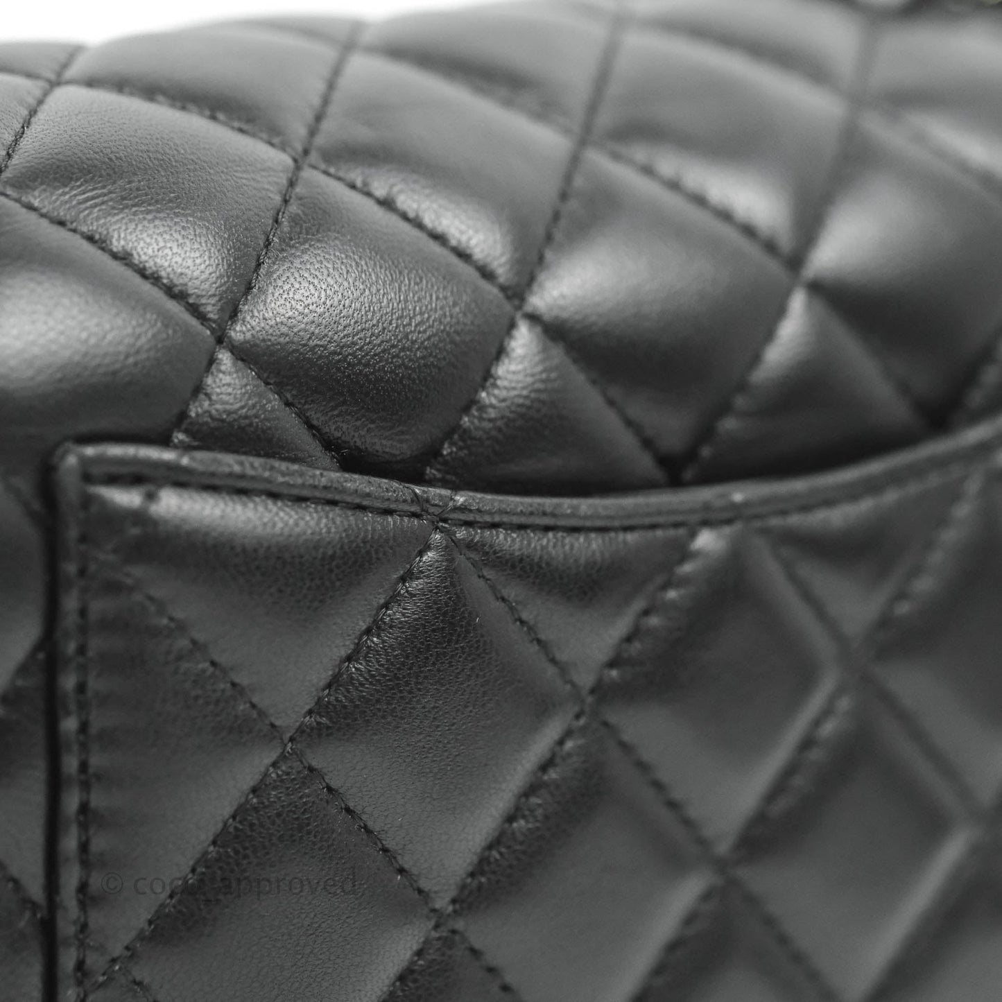 Chanel Quilted Mini Rectangular Black Lambskin Silver Hardware