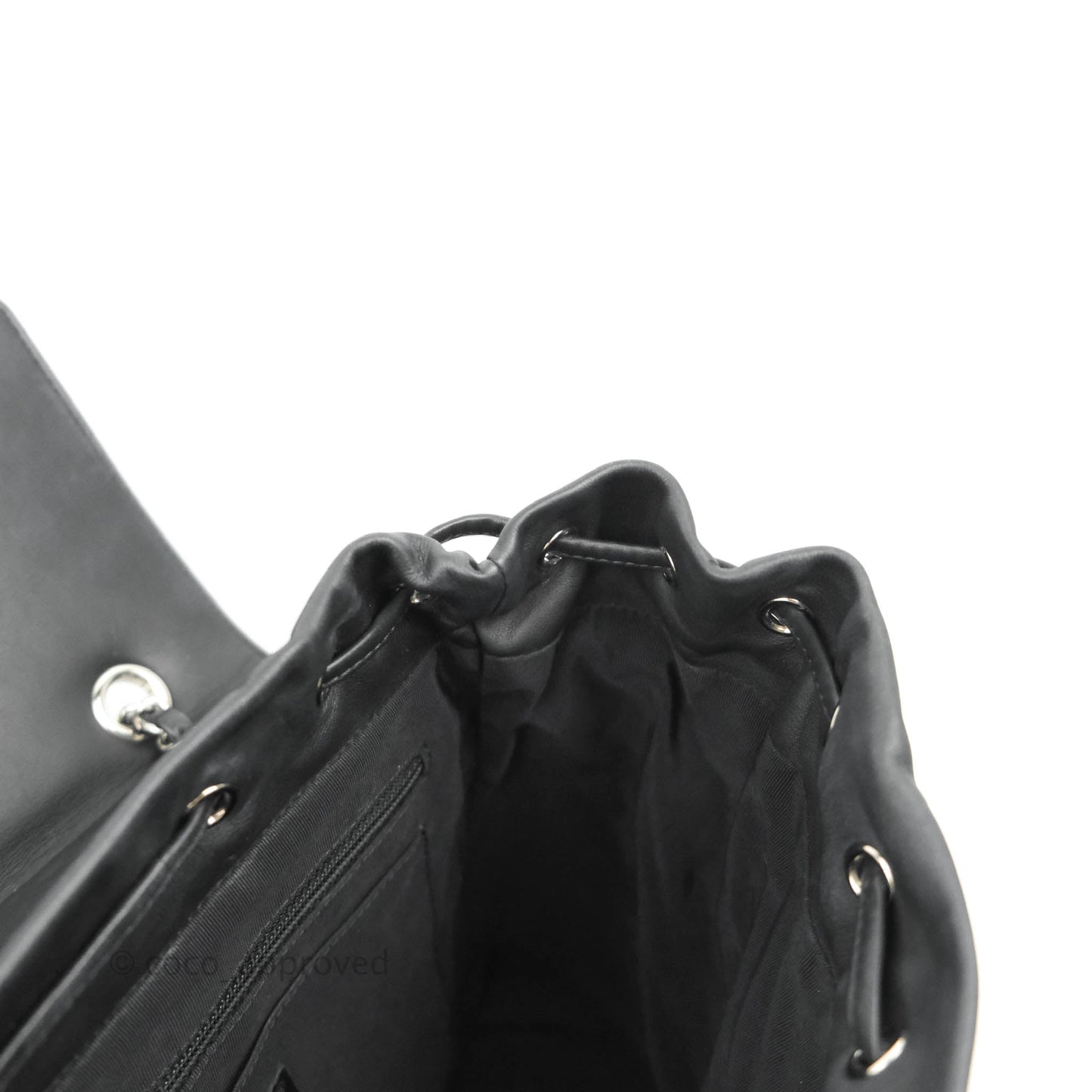 Chanel Medium Chevron Urban Spirit Backpack Black Calfskin Silver Hardware