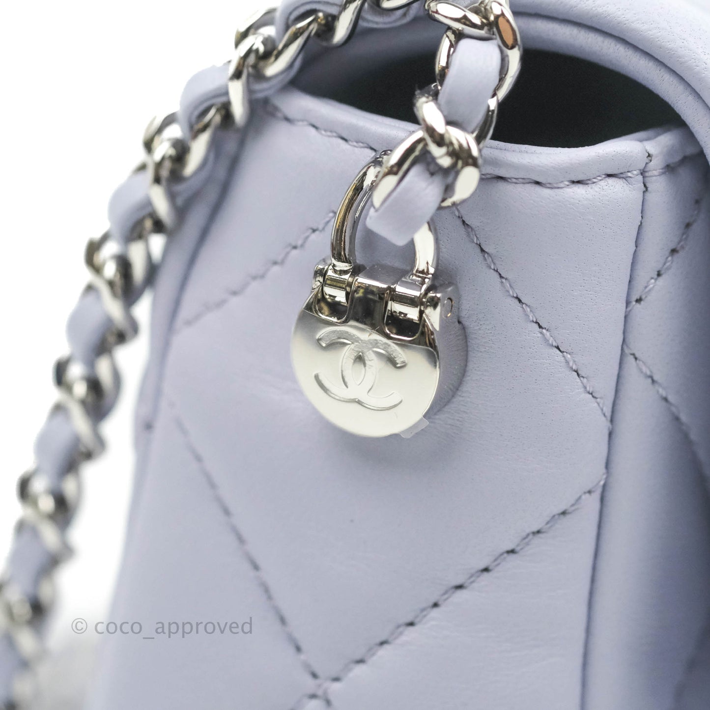 Chanel Quilted My Perfect Mini With Pearl Lilac Lambskin Silver Hardware