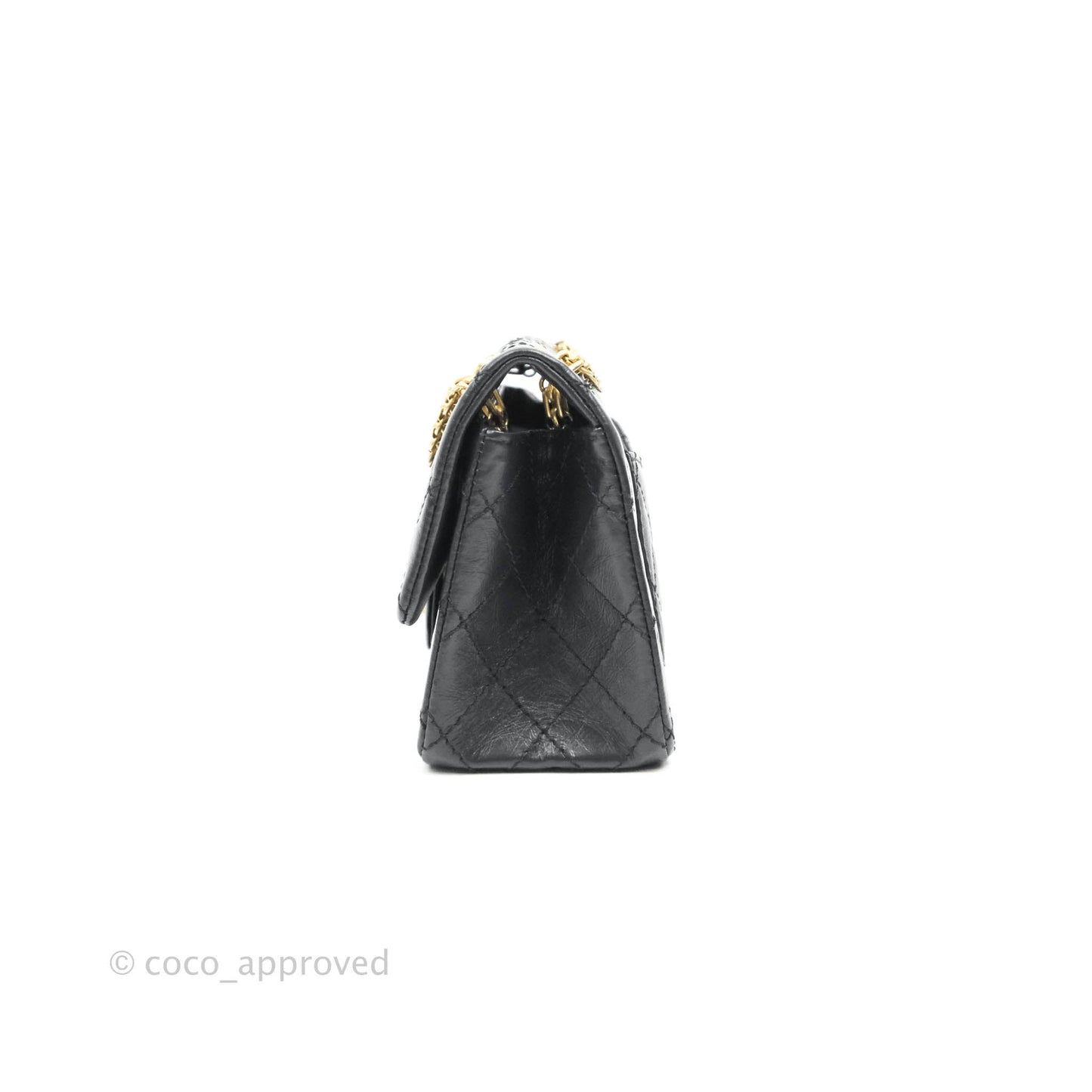 Chanel Mini Reissue 224 Navy Aged Calfskin Aged Gold Hardware