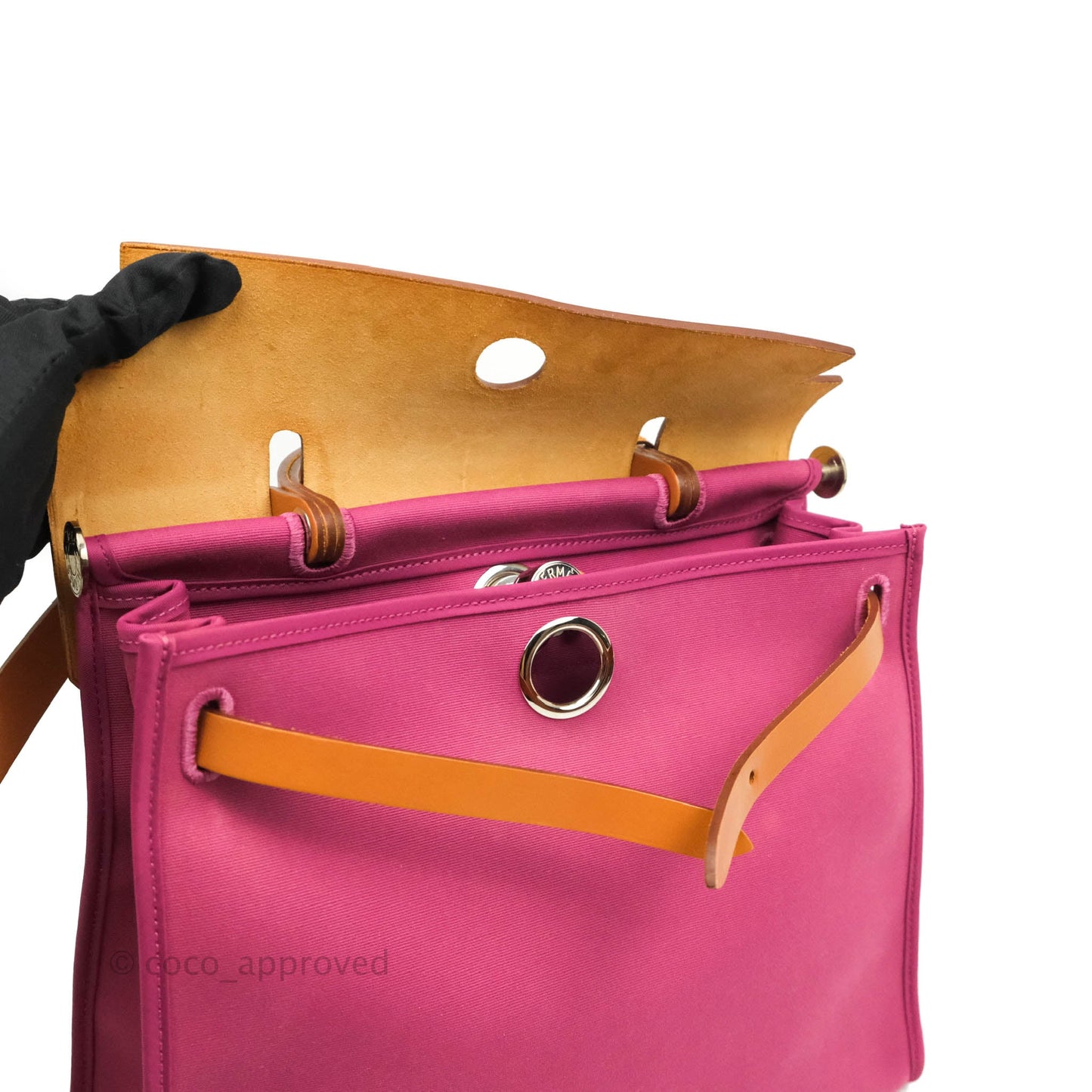 Hermès Herbag Zip 31 Rose Pourpre Tan Leather Palladium Hardware