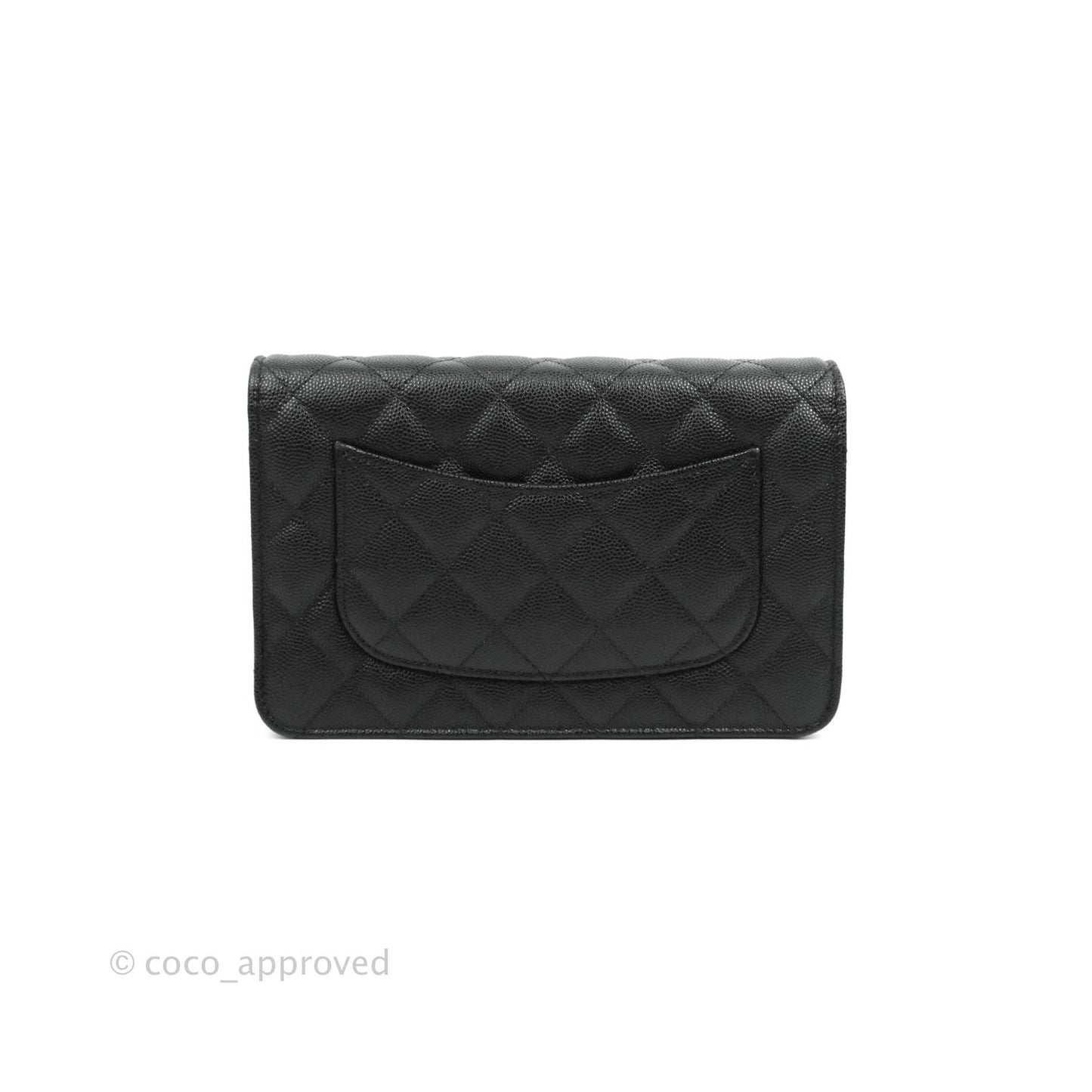 Chanel Quilted WOC Black Caviar Gold Hardware With Charms