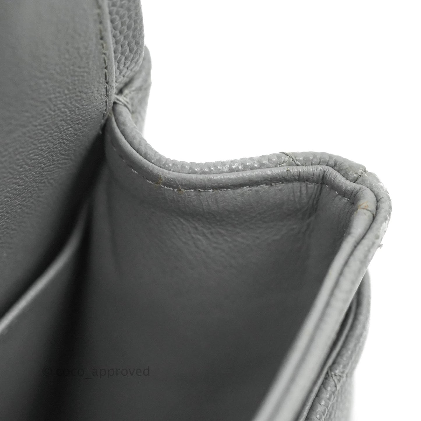 Chanel Small Classic Quilted Flap Grey Caviar Gold Hardware 20C