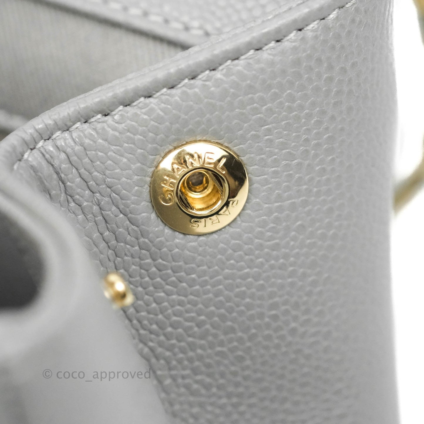 Chanel Quilted Small Business Affinity Flap Grey Caviar Gold Hardware