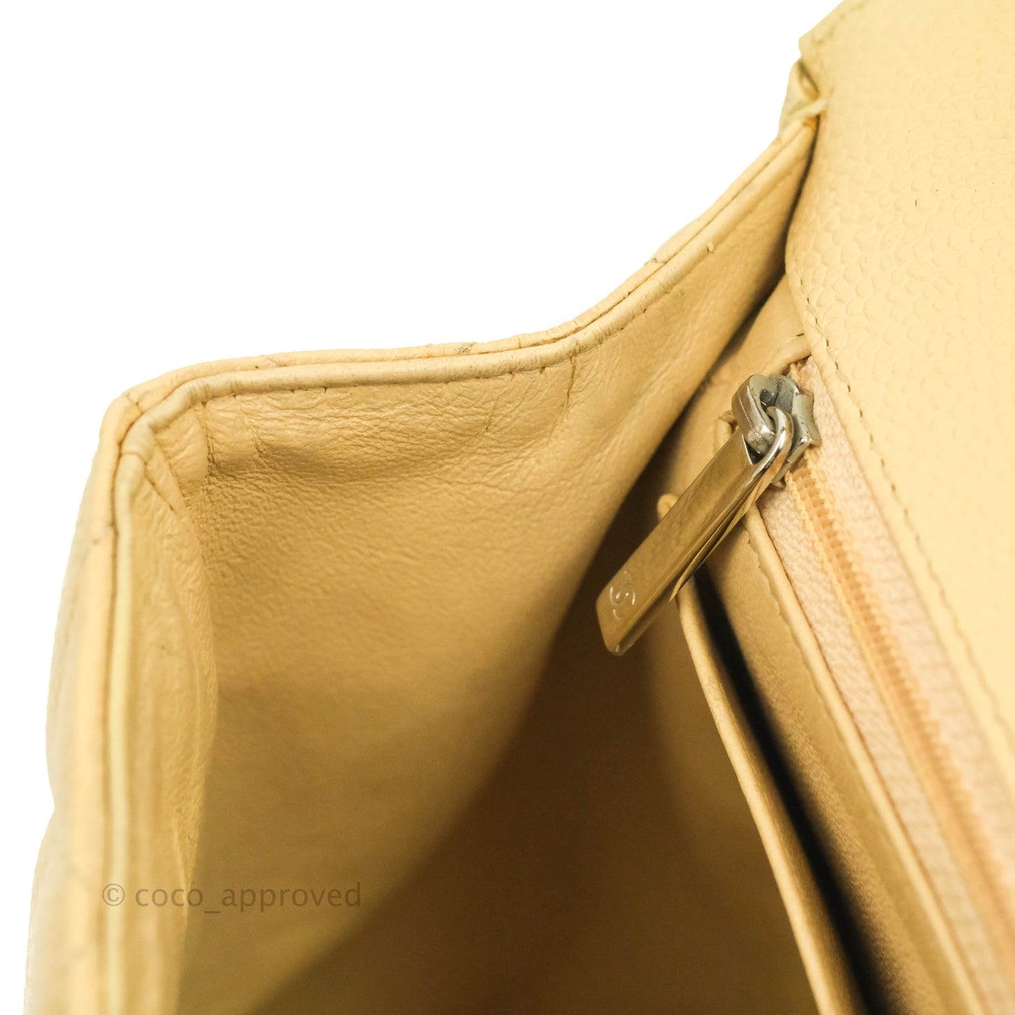 Chanel Jumbo Single Flap Beige Caviar Silver Hardware