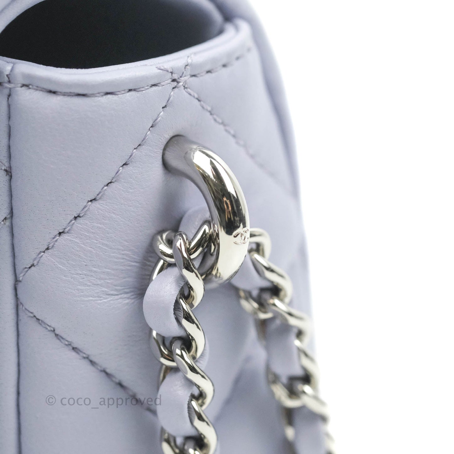 Chanel Quilted My Perfect Mini With Pearl Lilac Lambskin Silver Hardware