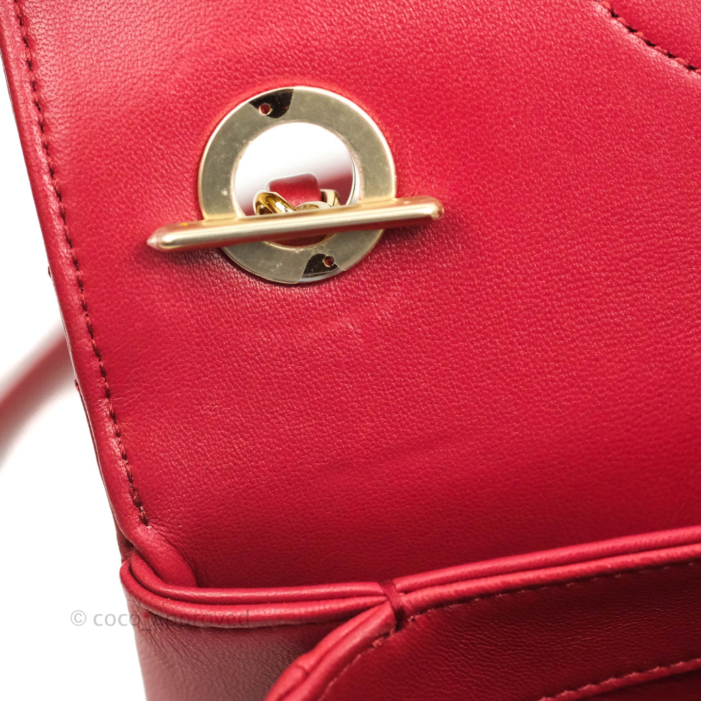 Chanel Small Quilted Trendy CC Red Lambskin Gold Hardware