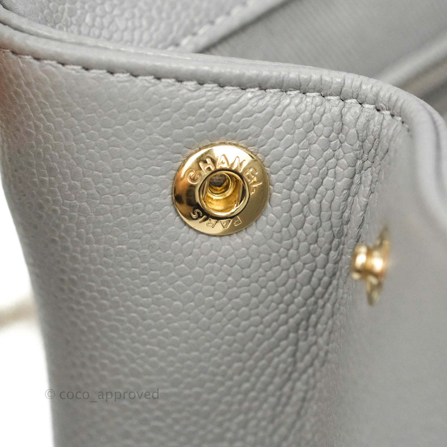 Chanel Quilted Small Business Affinity Flap Grey Caviar Gold Hardware