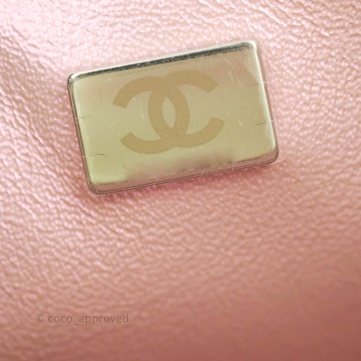 Chanel Mini Square Quilted Iridescent Pink Silver Hardware