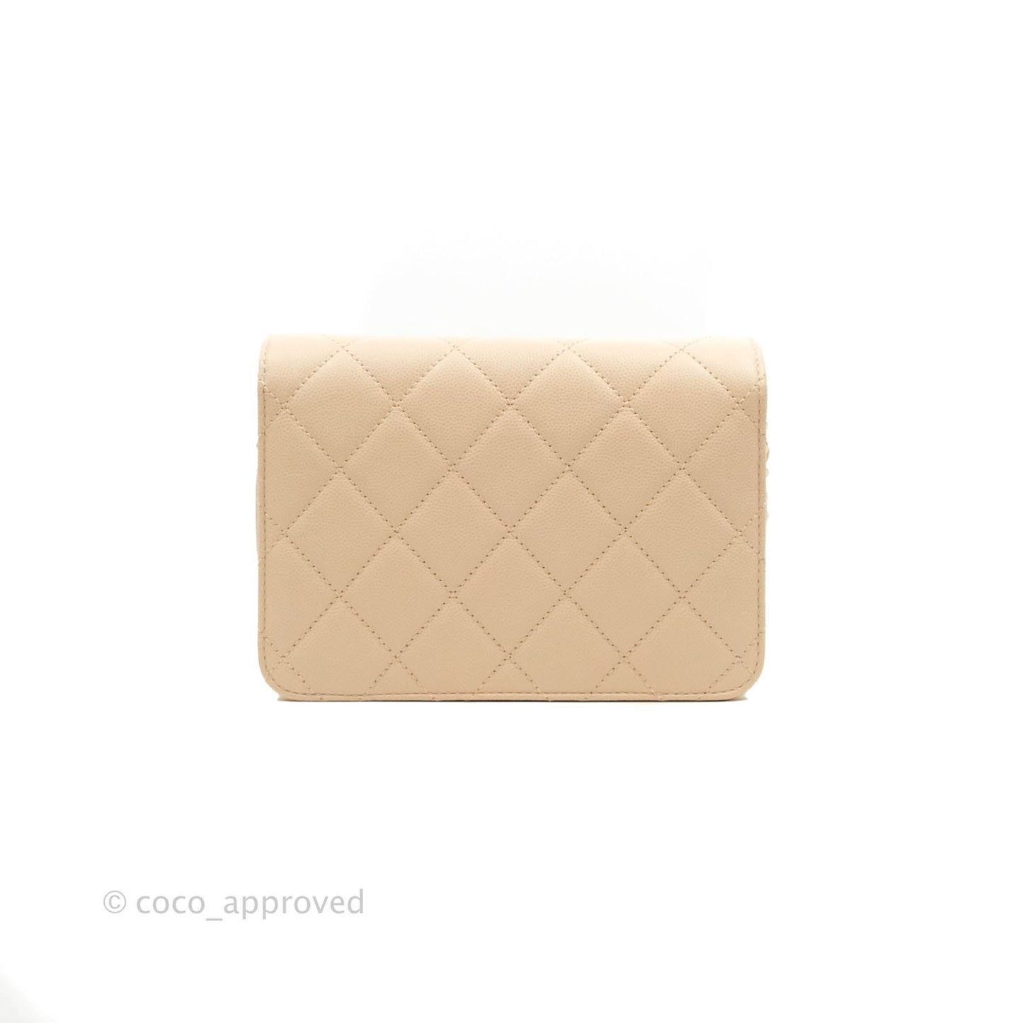 Chanel Quilted Small Like The Wallet Flap Light Beige Caviar Light Gold Hardware 22C