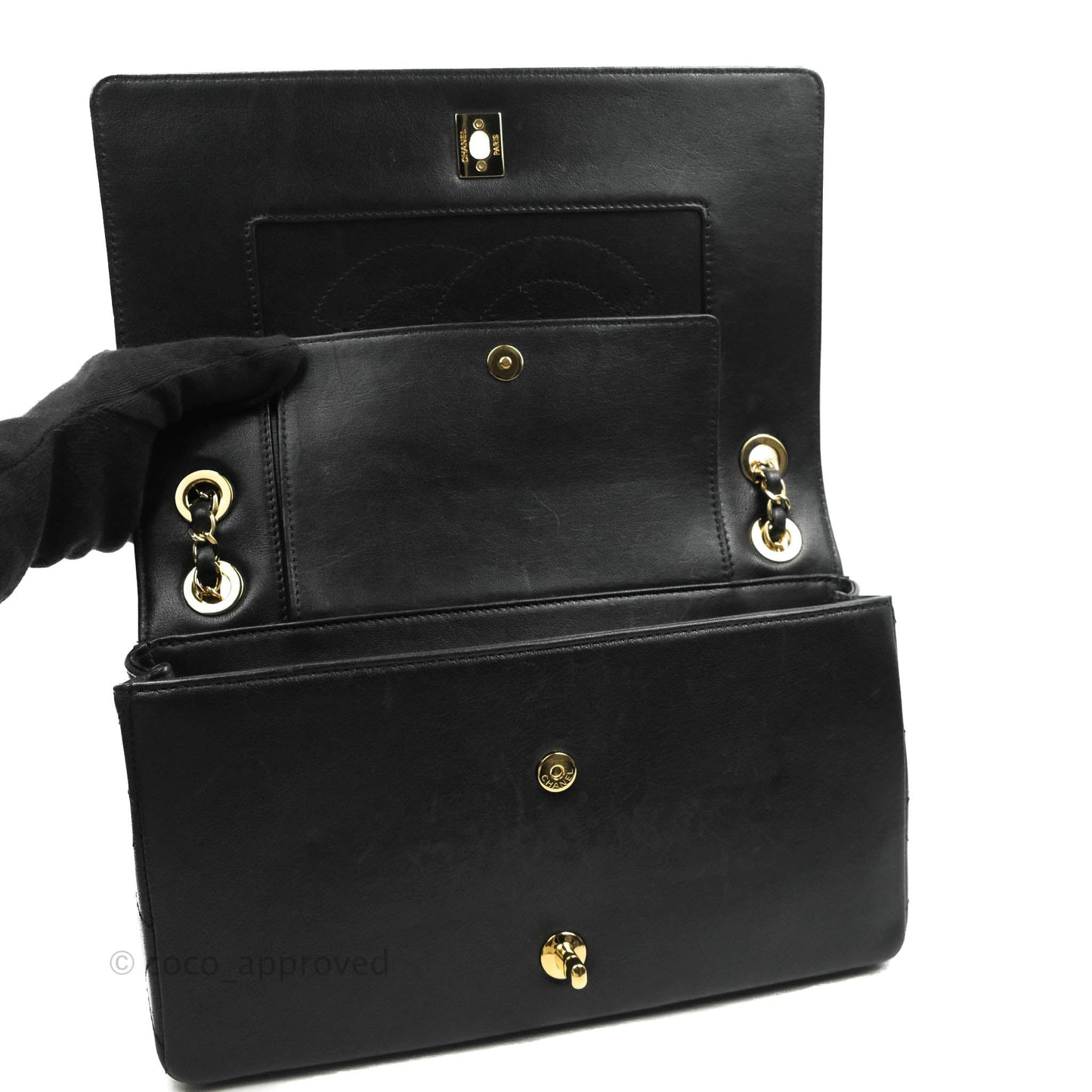 Chanel Mademoiselle Flap Bag Black Calfskin Gold Hardware