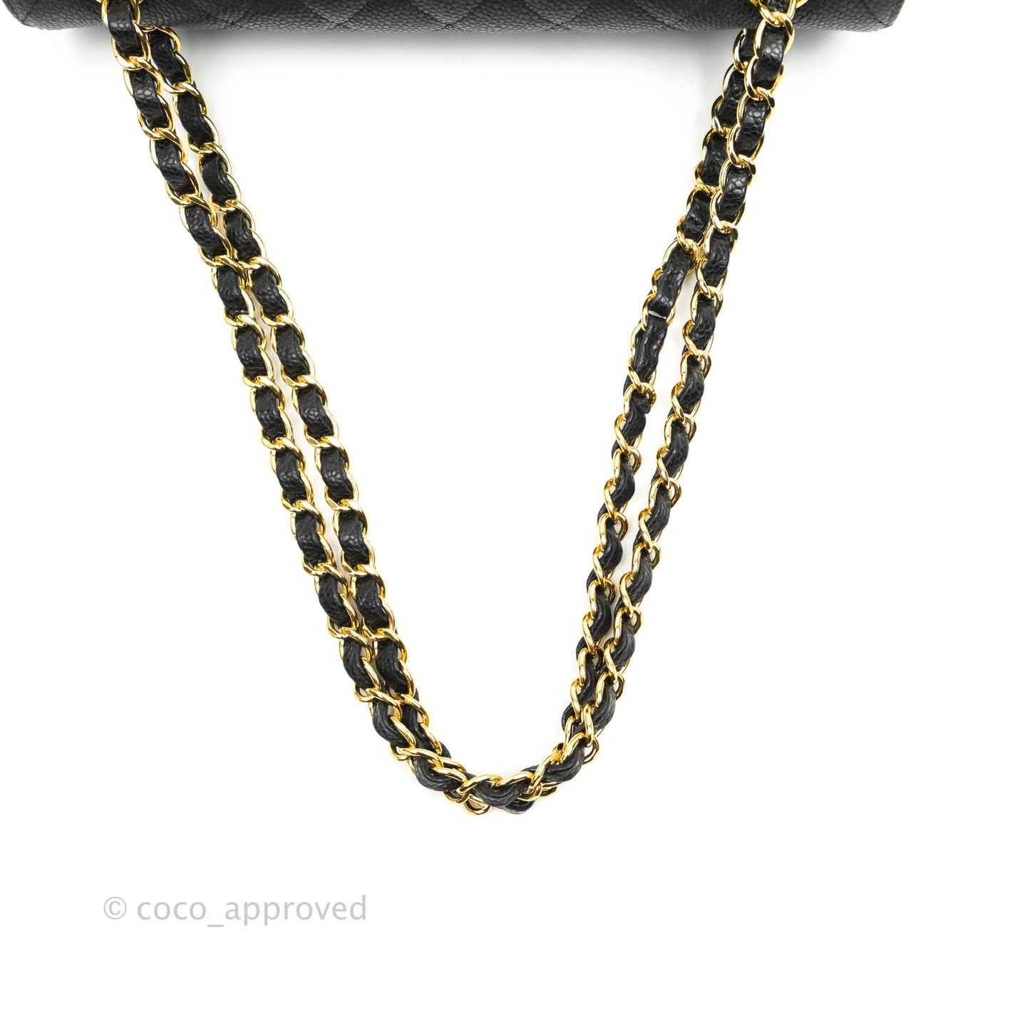 Chanel Medium M/L Quilted Classic Flap Black Caviar Gold Hardware