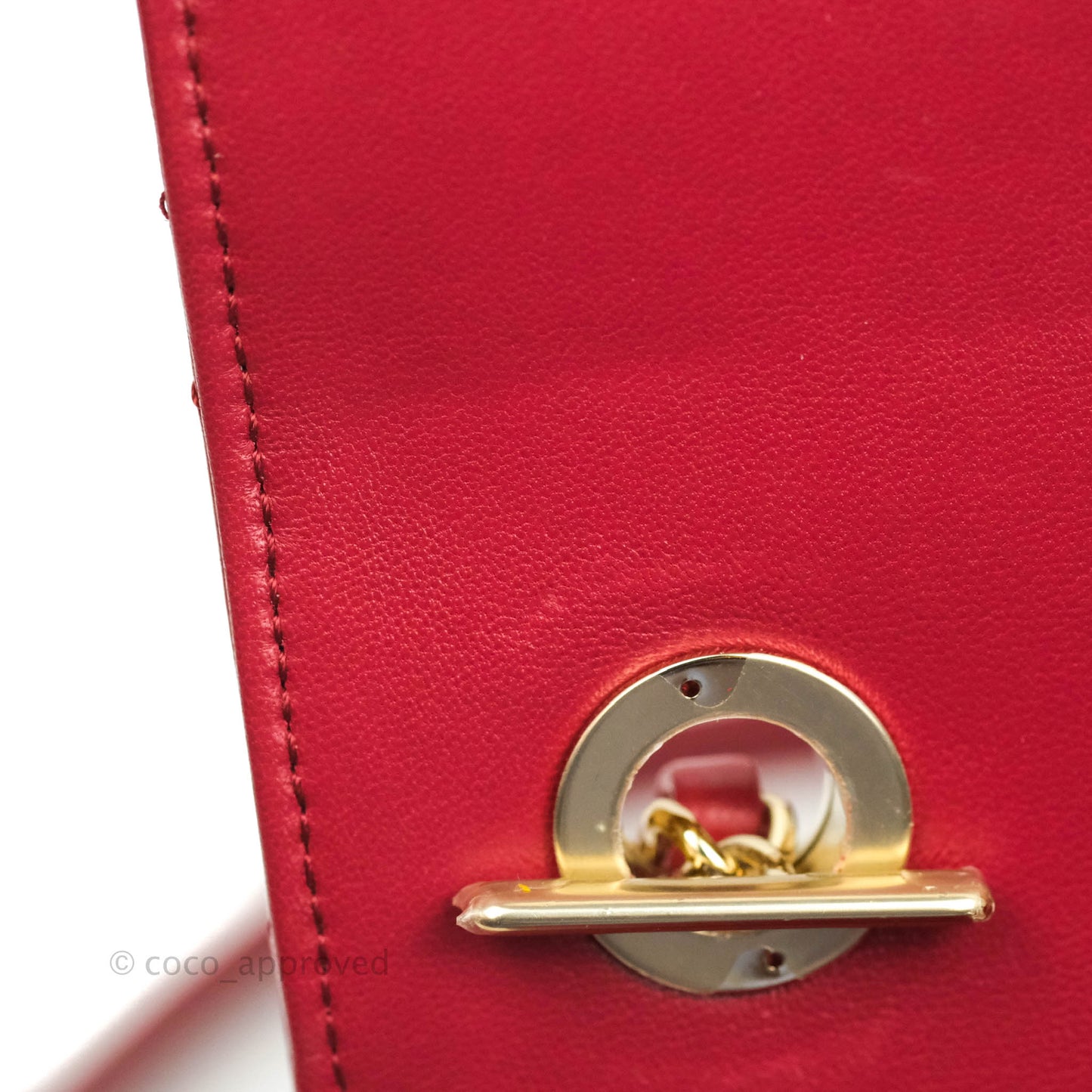 Chanel Small Quilted Trendy CC Red Lambskin Gold Hardware