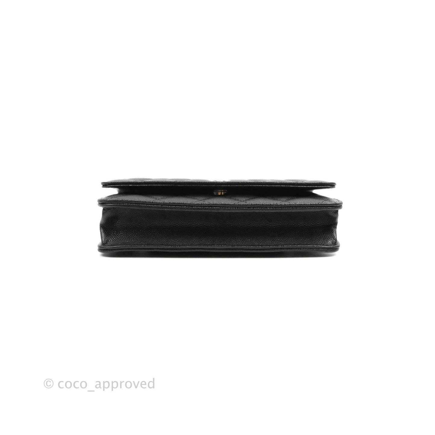 Chanel Quilted WOC Black Caviar Gold Hardware With Charms