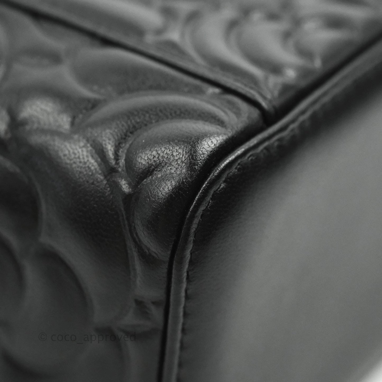 Chanel Vanity Rectangular Camellia Embossed Black Lambskin Gold Hardware