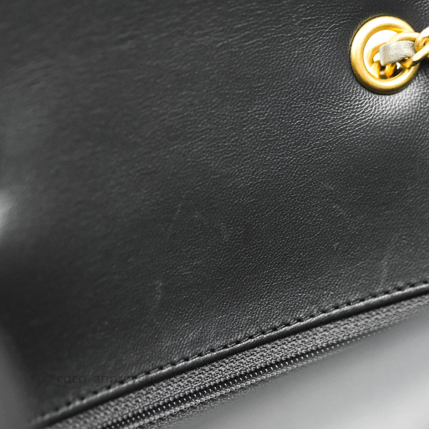 Chanel Small Enamel CC Flap Bag Quilted Grey Lambskin Aged Gold Hardware