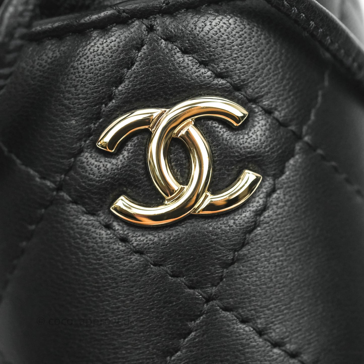 Chanel Mini Bucket With Chain Black Lambskin Gold Hardware 21A