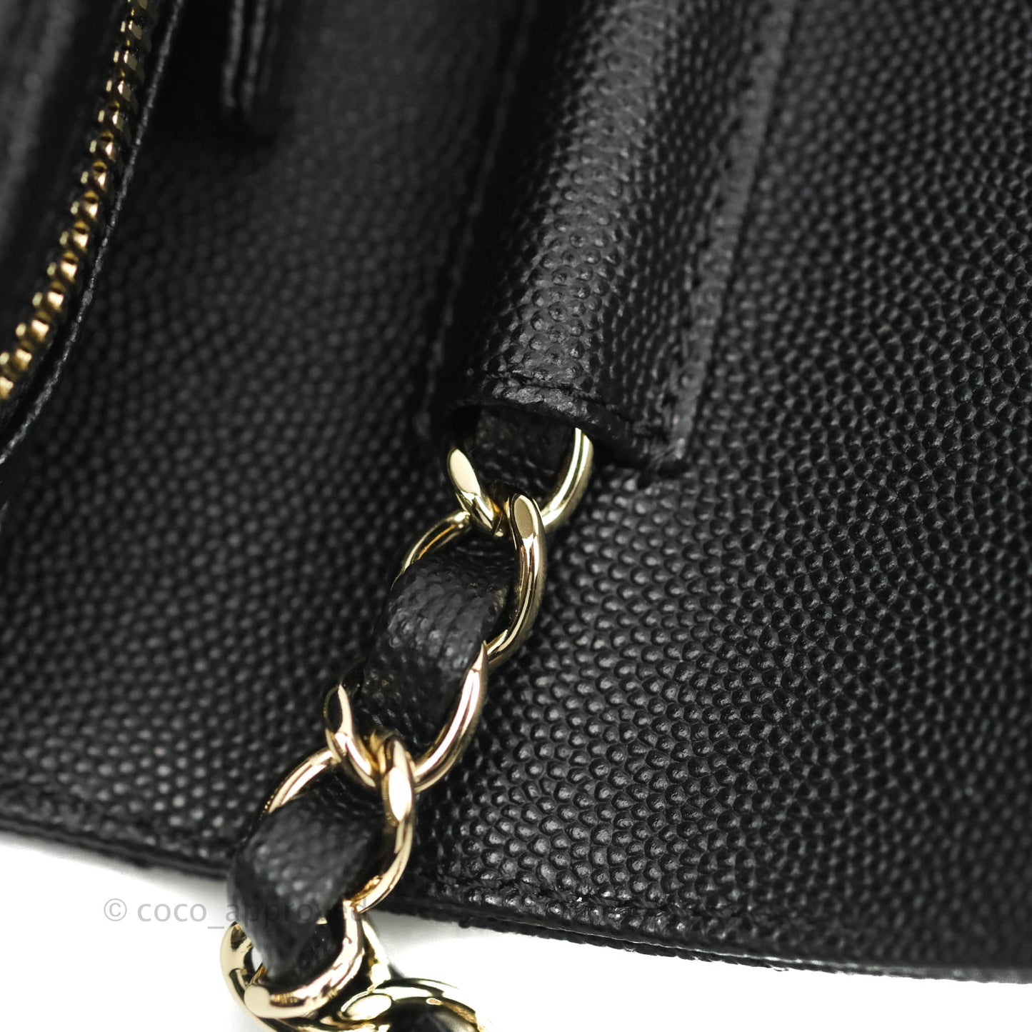 Chanel Quilted Like The Wallet Medium Flap Black Caviar Gold Hardware 22C