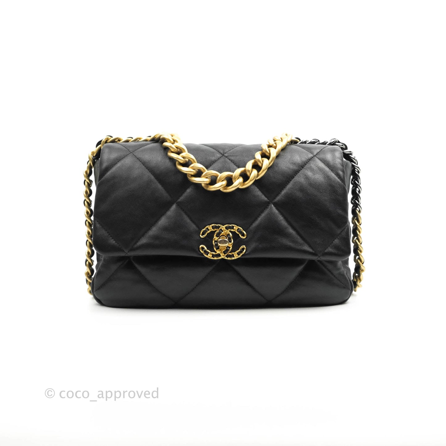 Chanel 19 Medium Black Goatskin Mixed Hardware
