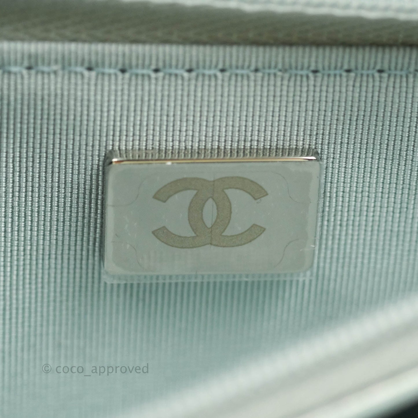 Chanel WOC Quilted Iridescent Light Blue Calfskin Silver Hardware