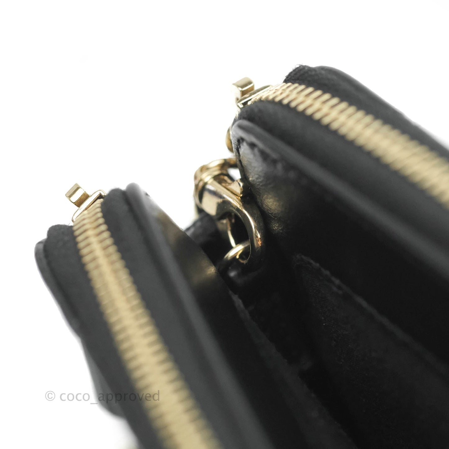 Chanel Pearl Charm Clutch With Chain Black Shiny Calfskin Gold Hardware