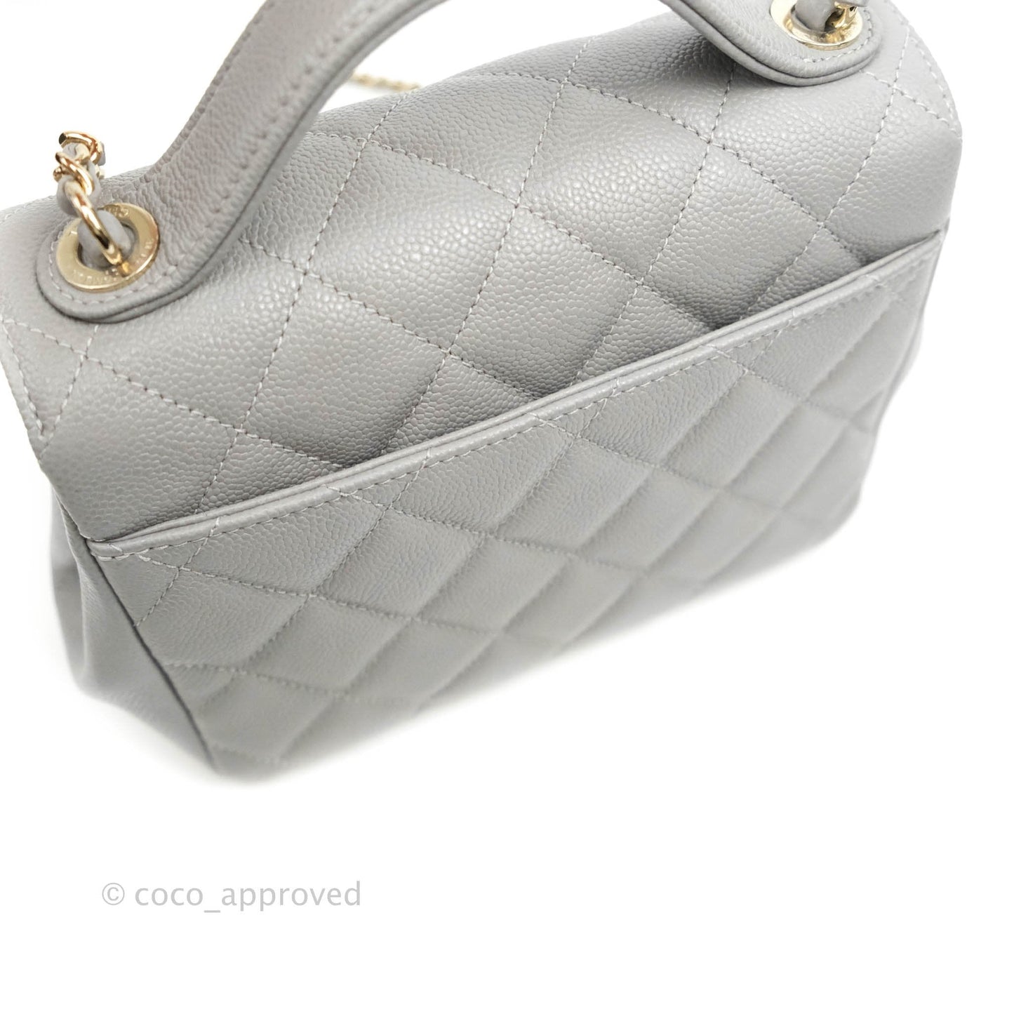 Chanel Quilted Small Business Affinity Flap Grey Caviar Gold Hardware