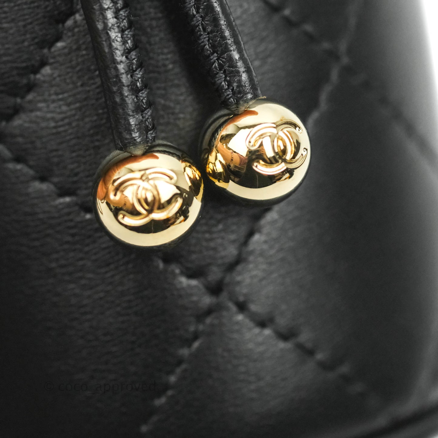 Chanel Mini Bucket With Chain Black Lambskin Gold Hardware 21A