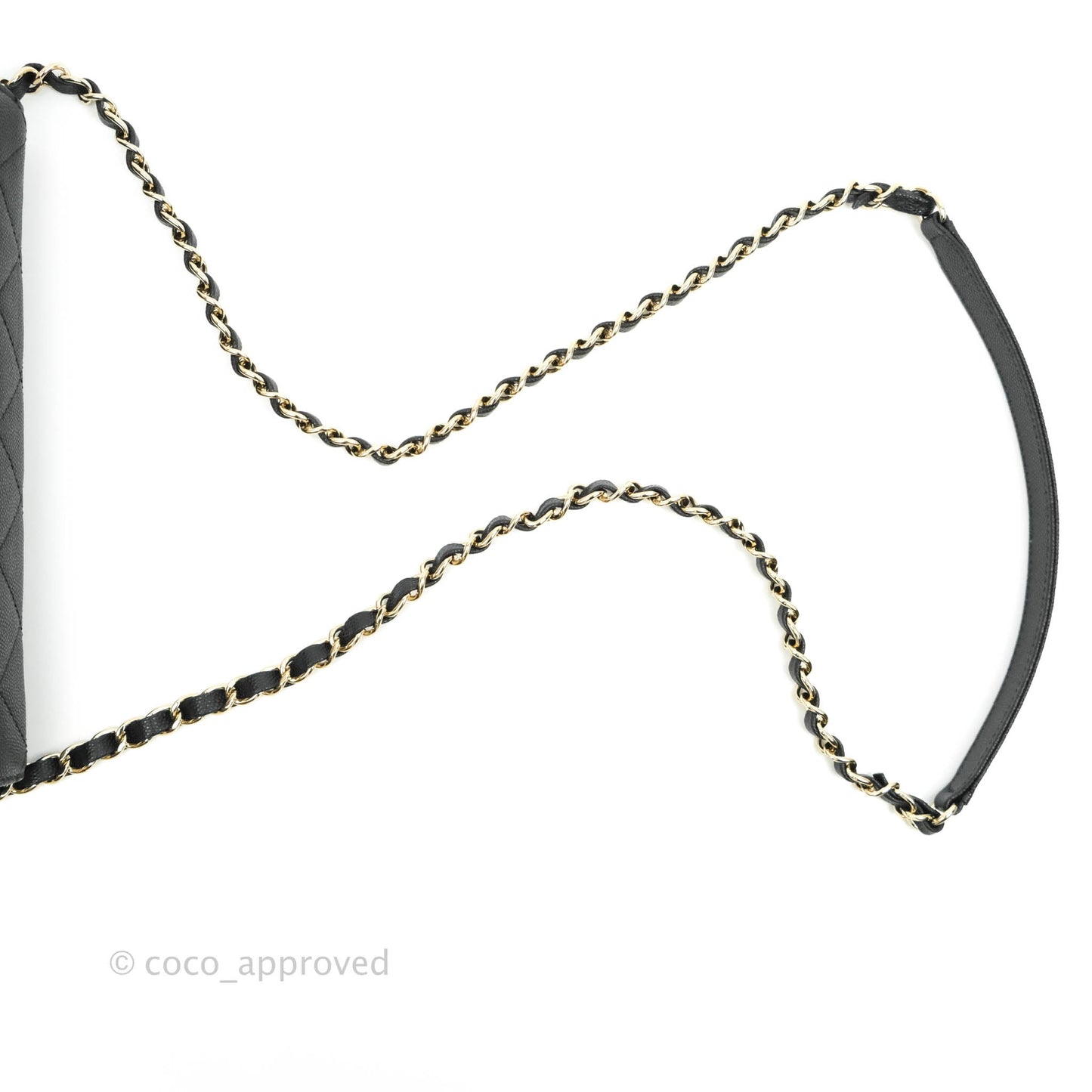 Chanel Quilted Like The Wallet Medium Flap Black Caviar Gold Hardware 22C