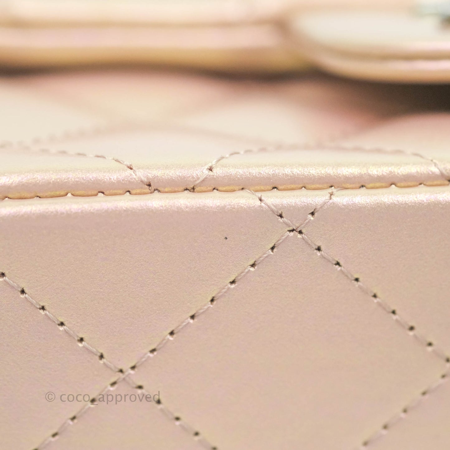Chanel Mini Square Quilted Iridescent Pink Silver Hardware