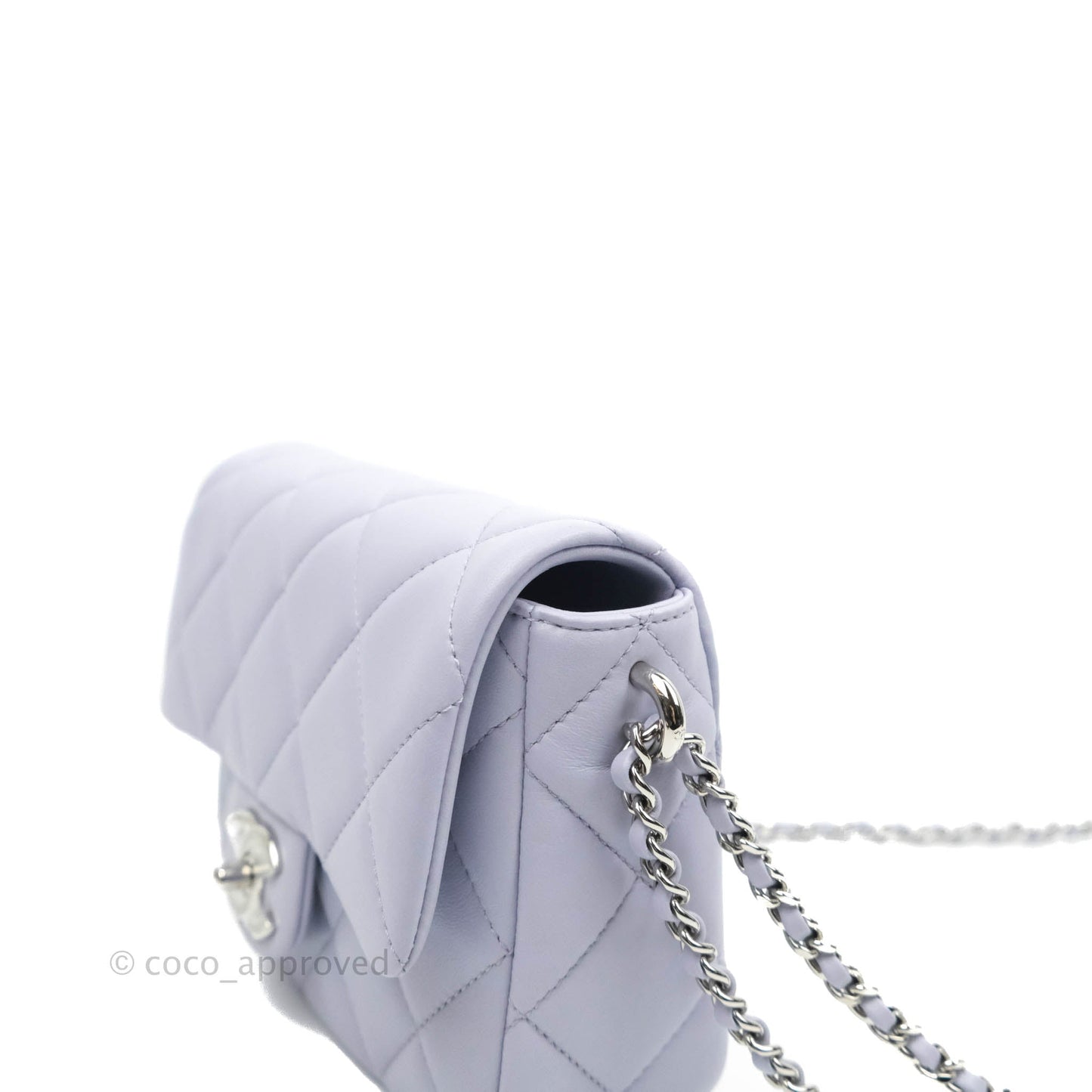 Chanel Quilted My Perfect Mini With Pearl Lilac Lambskin Silver Hardware
