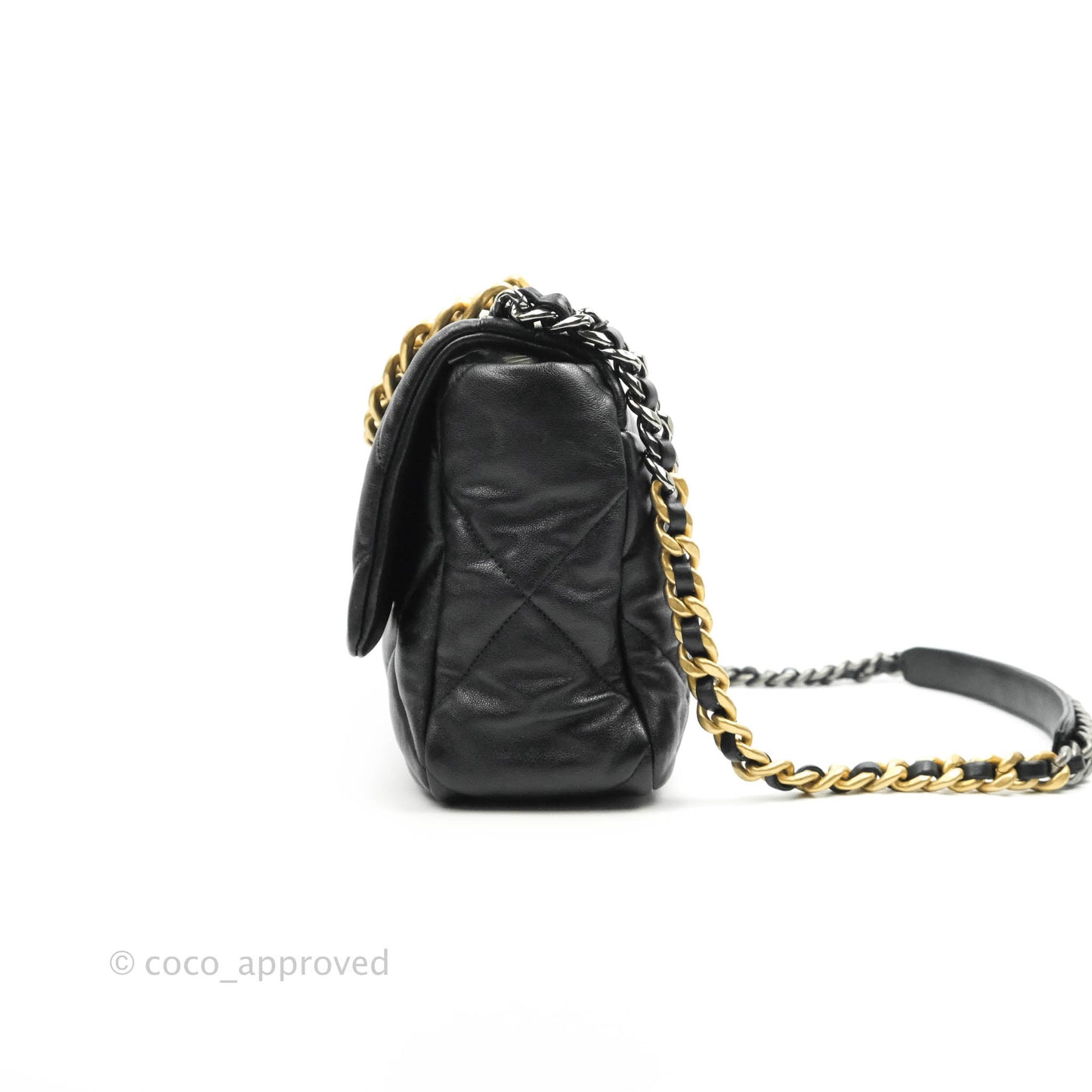 Chanel 19 Medium Black Goatskin Mixed Hardware