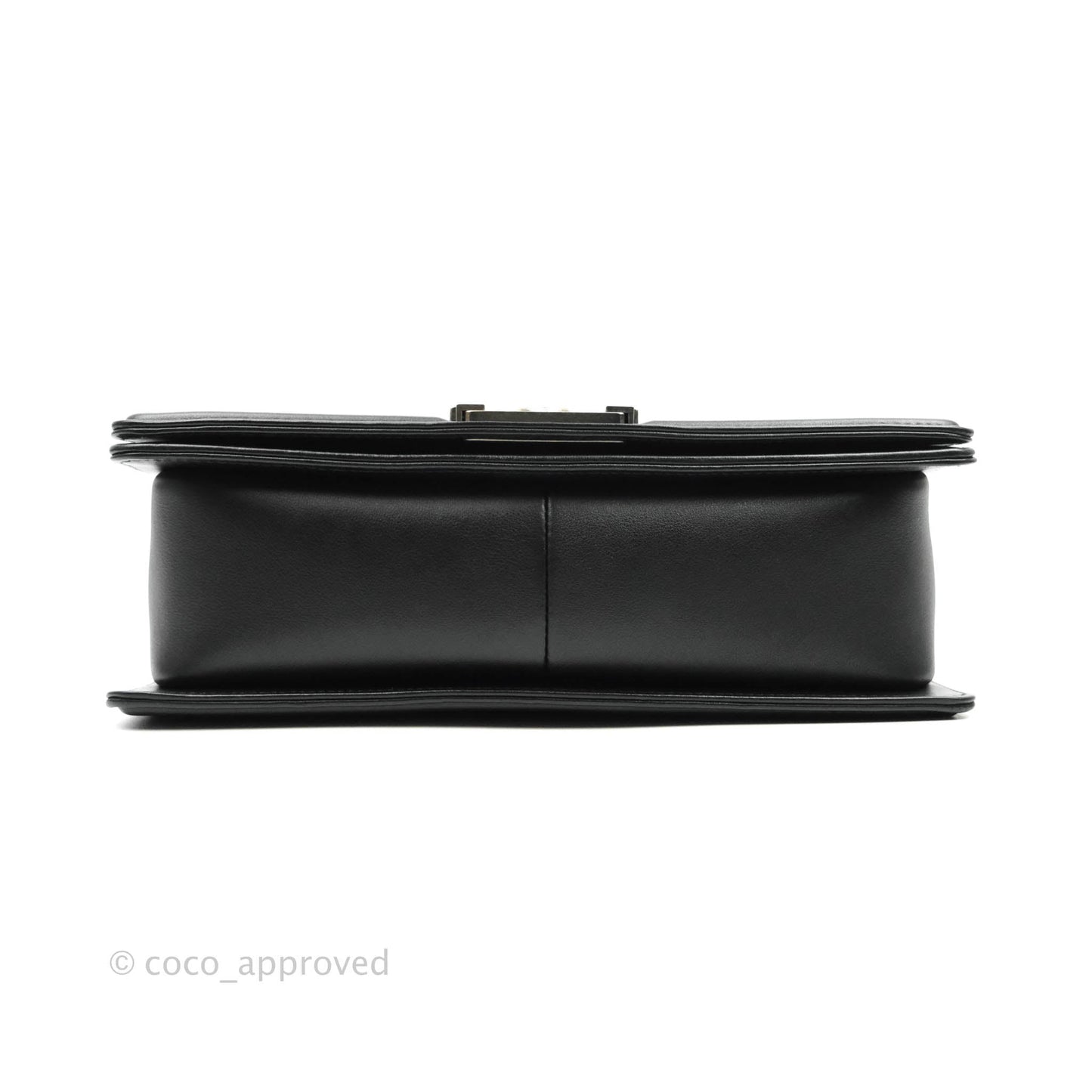 Chanel Quilted Medium Black Calfskin Boy Flap Ruthenium Hardware